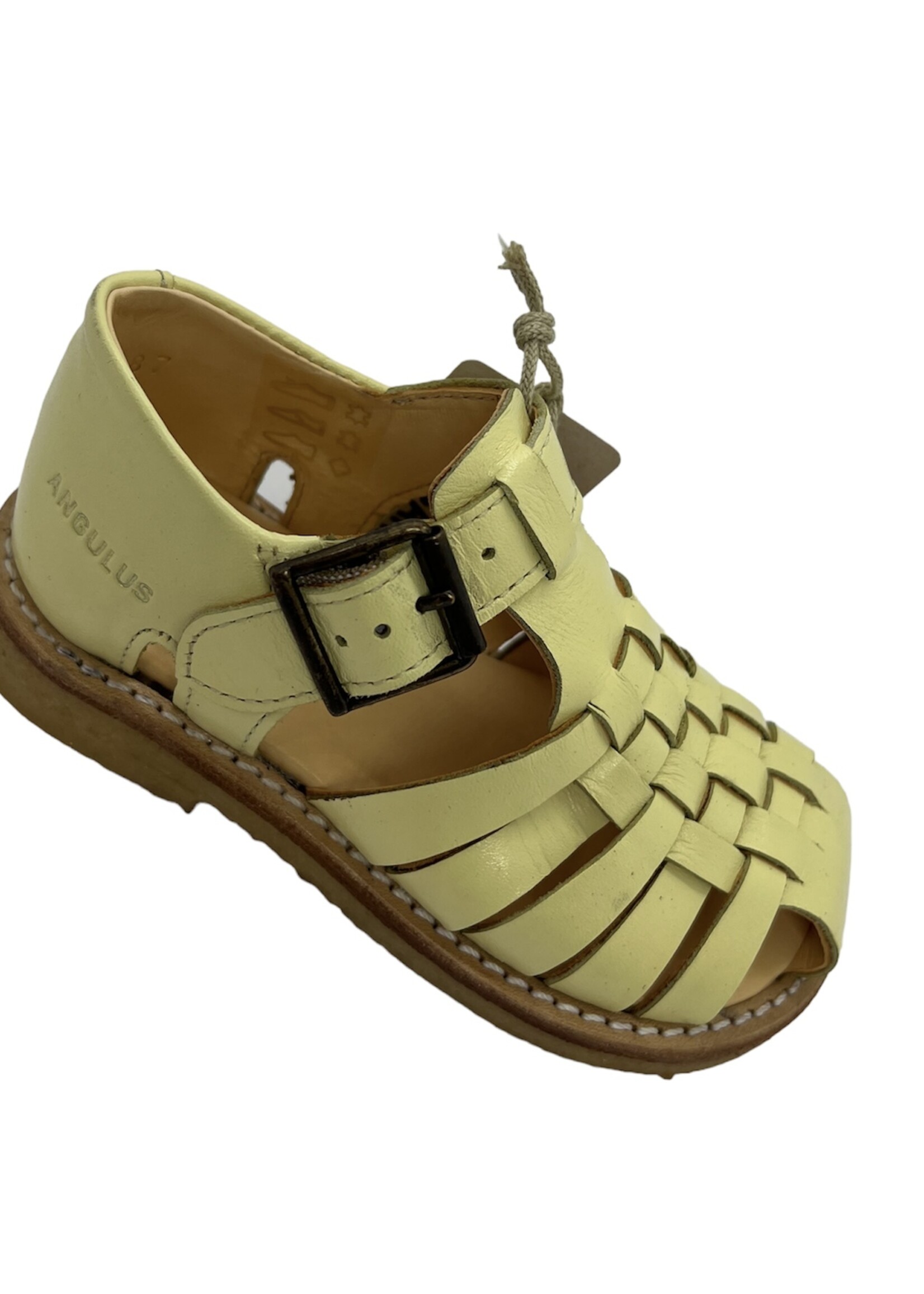 Angulus 0616 sandal with adjustable velcro closure light yellow