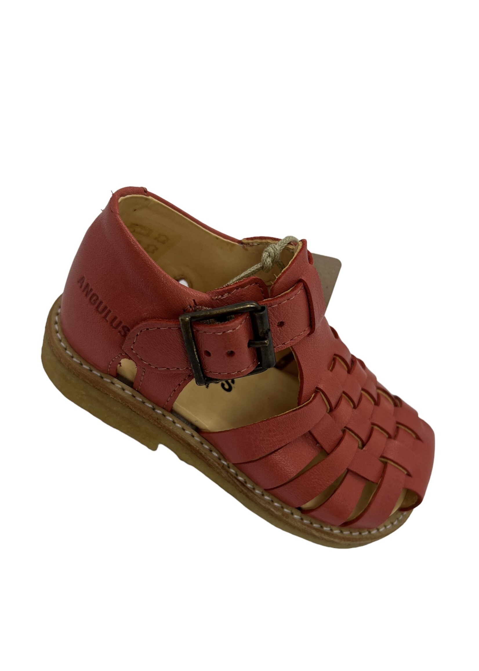 Angulus 0616 sandal with adjustable velcro closure coral