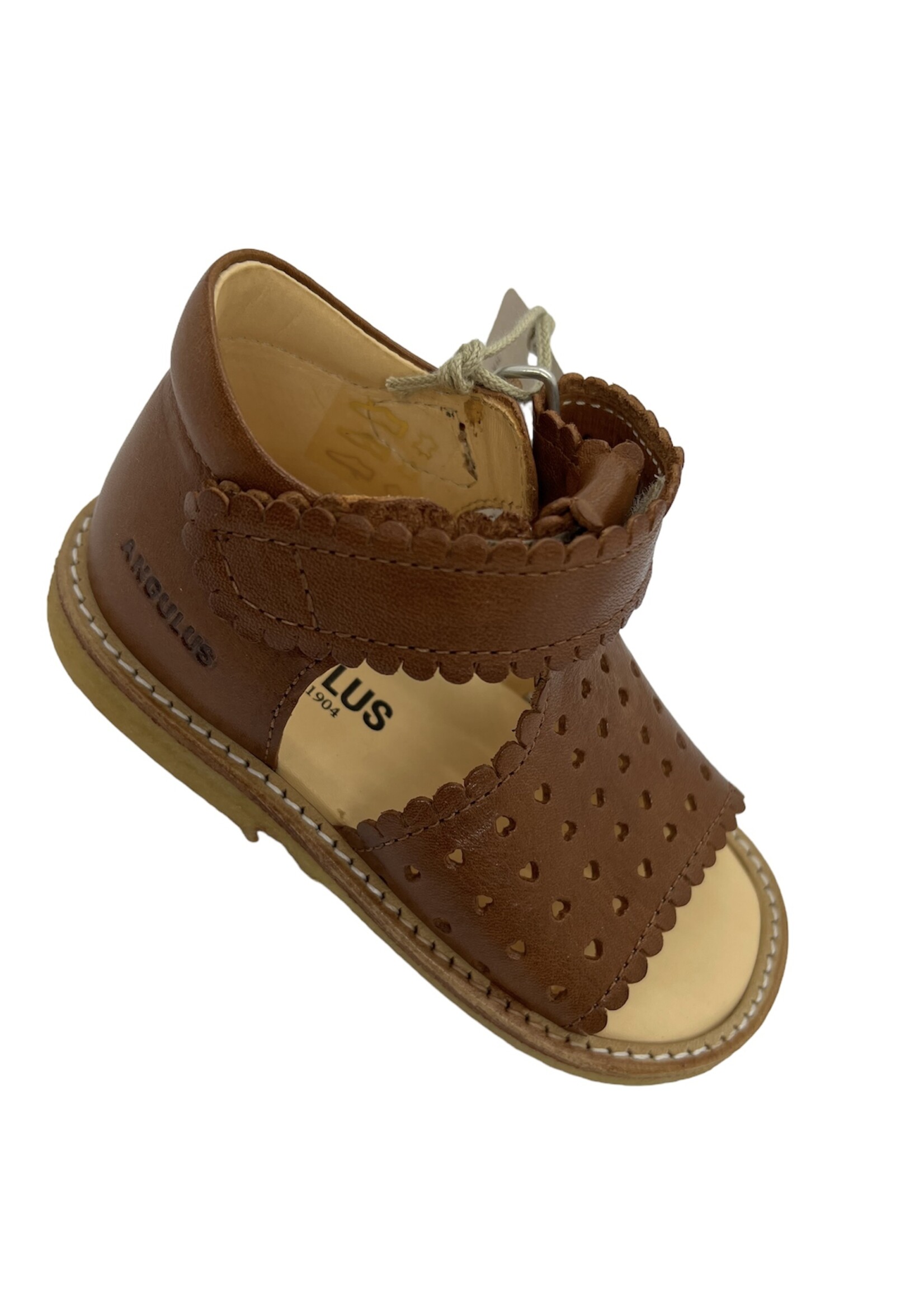 Angulus 0638 starter sandal open toe velcro cognac