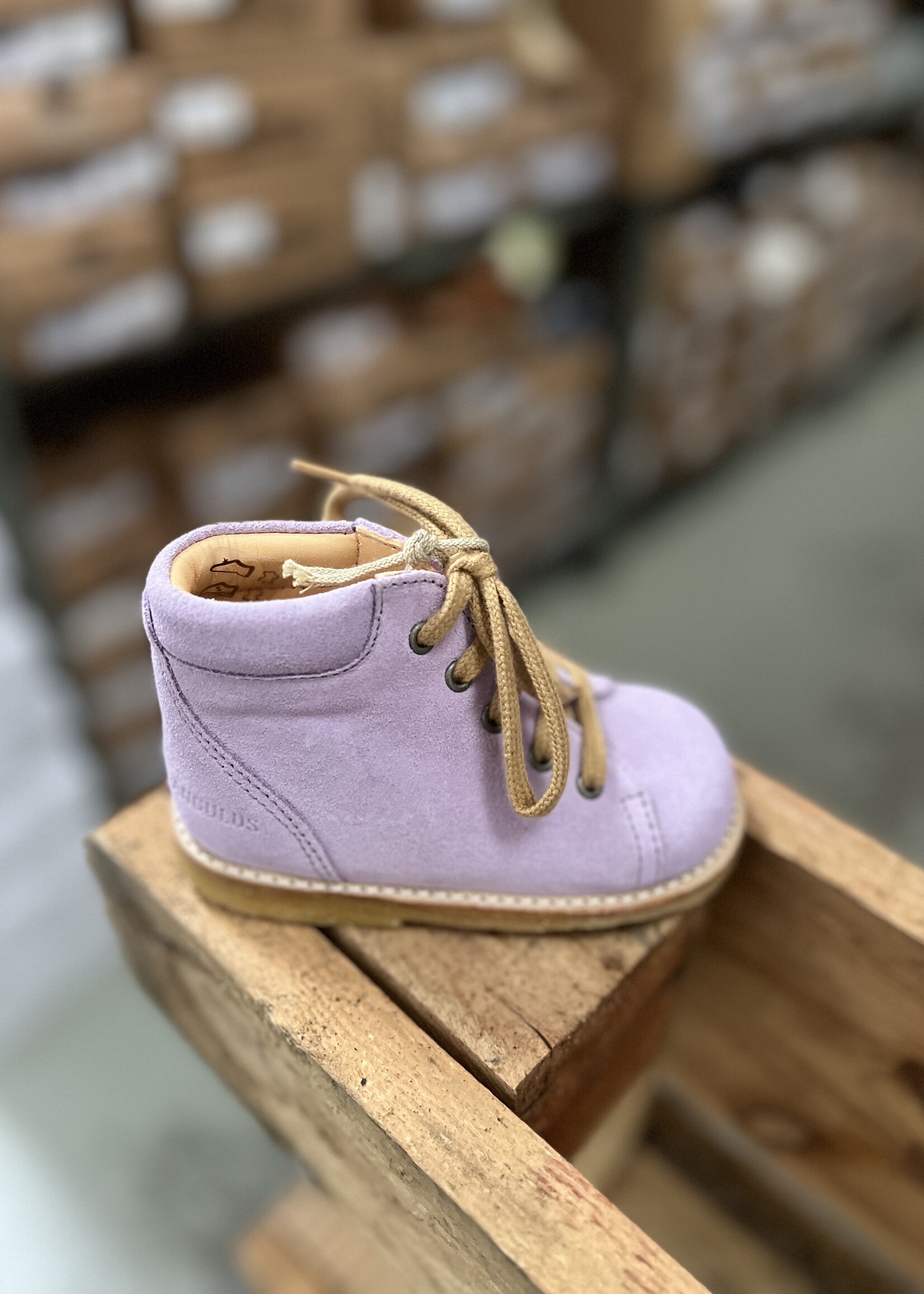 Angulus 2361 starter shoe with laces lilac