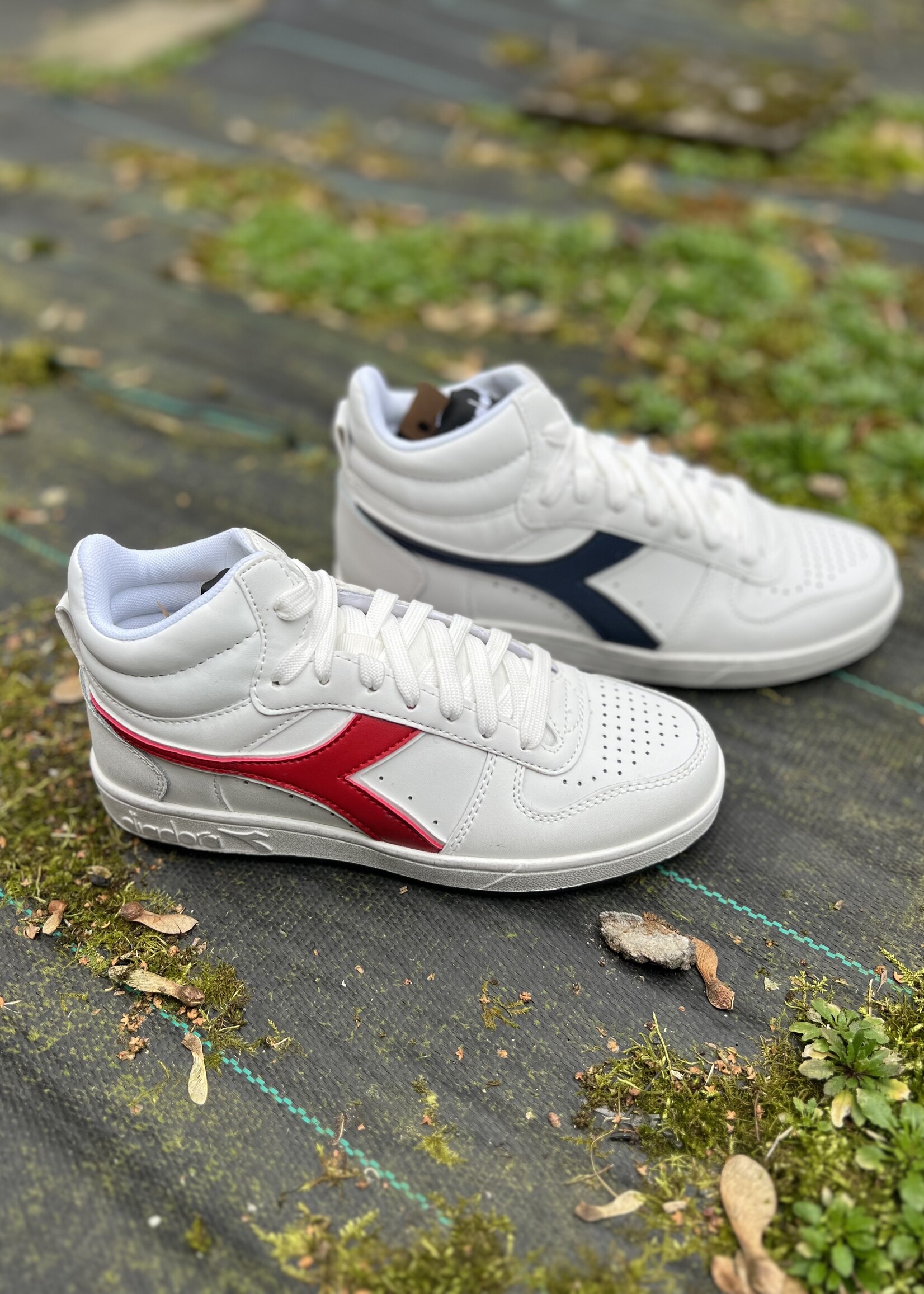 Diadora magic basket demi icona white/blue caspian sea