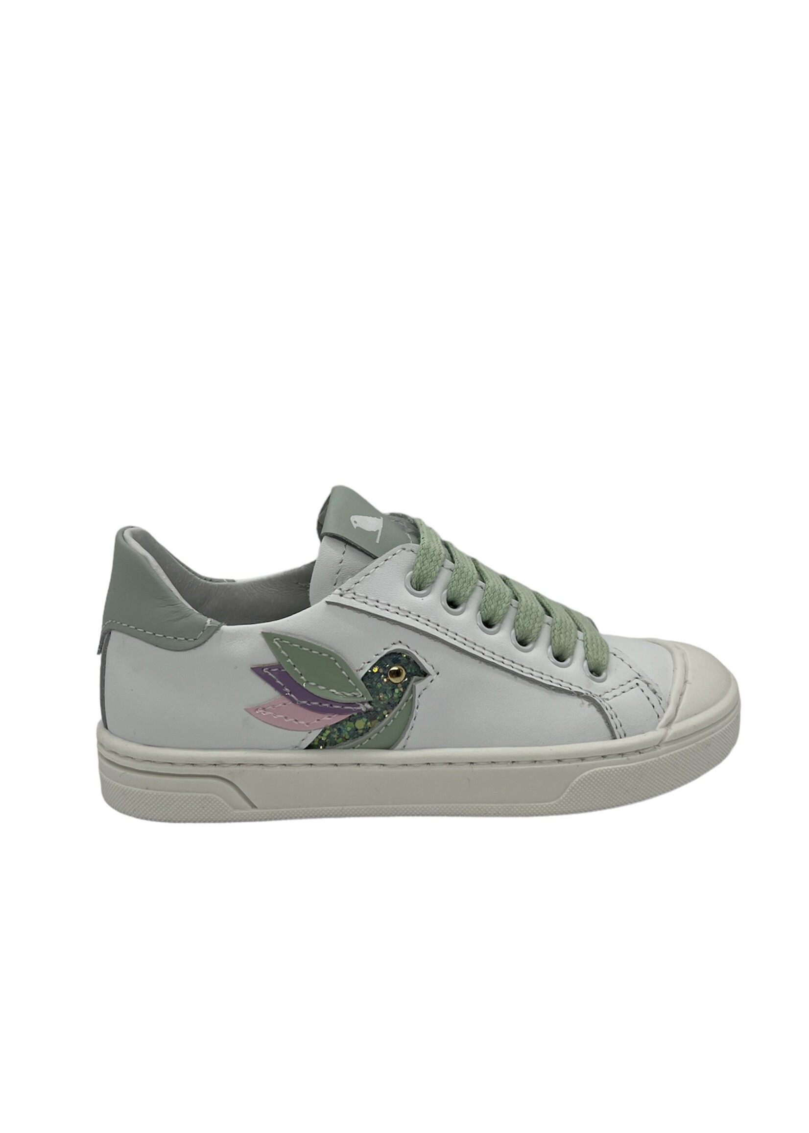 Bana & Co sneaker wit groen vogel