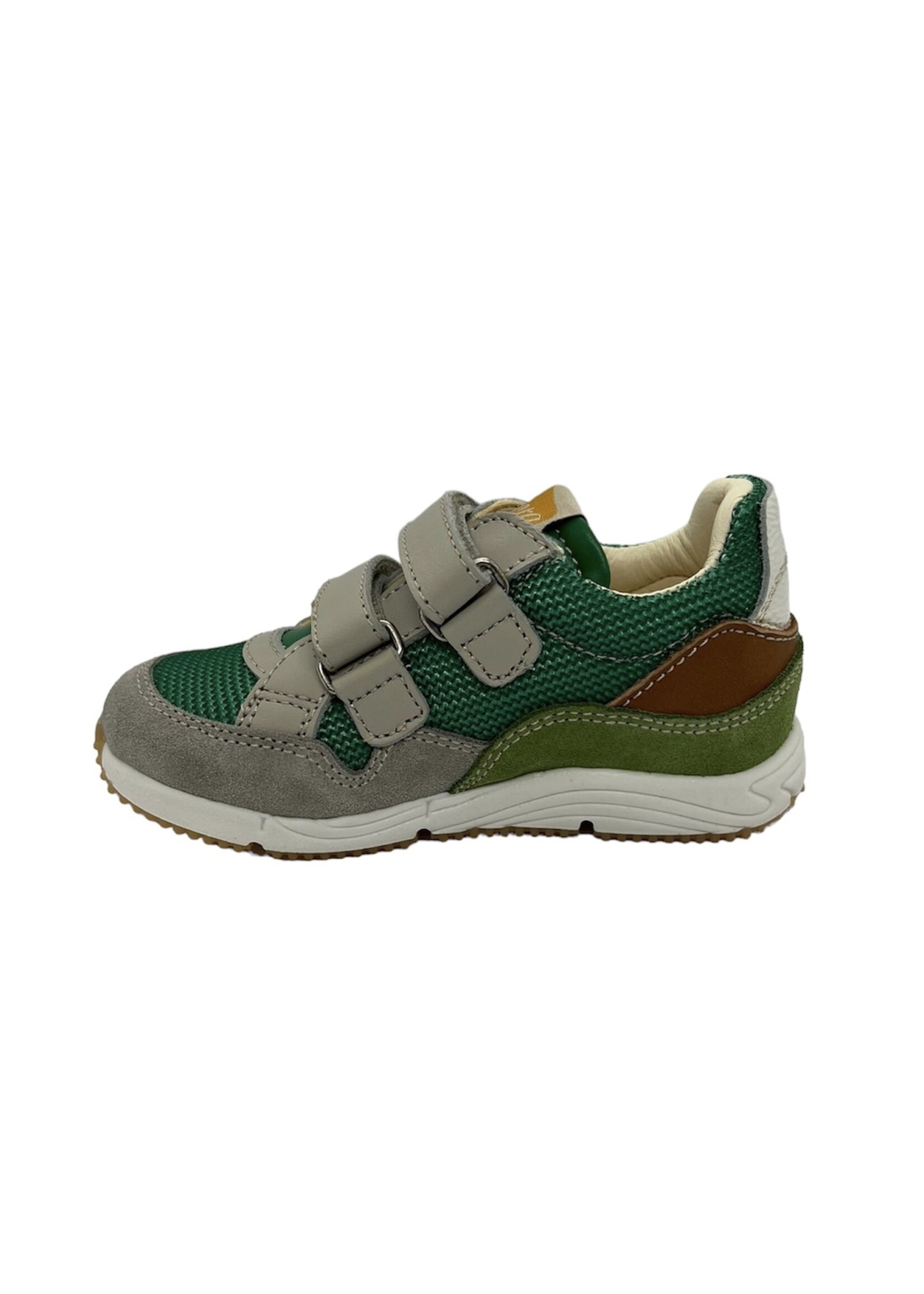 Ocra D377 sneaker velcro groen oranje bruin