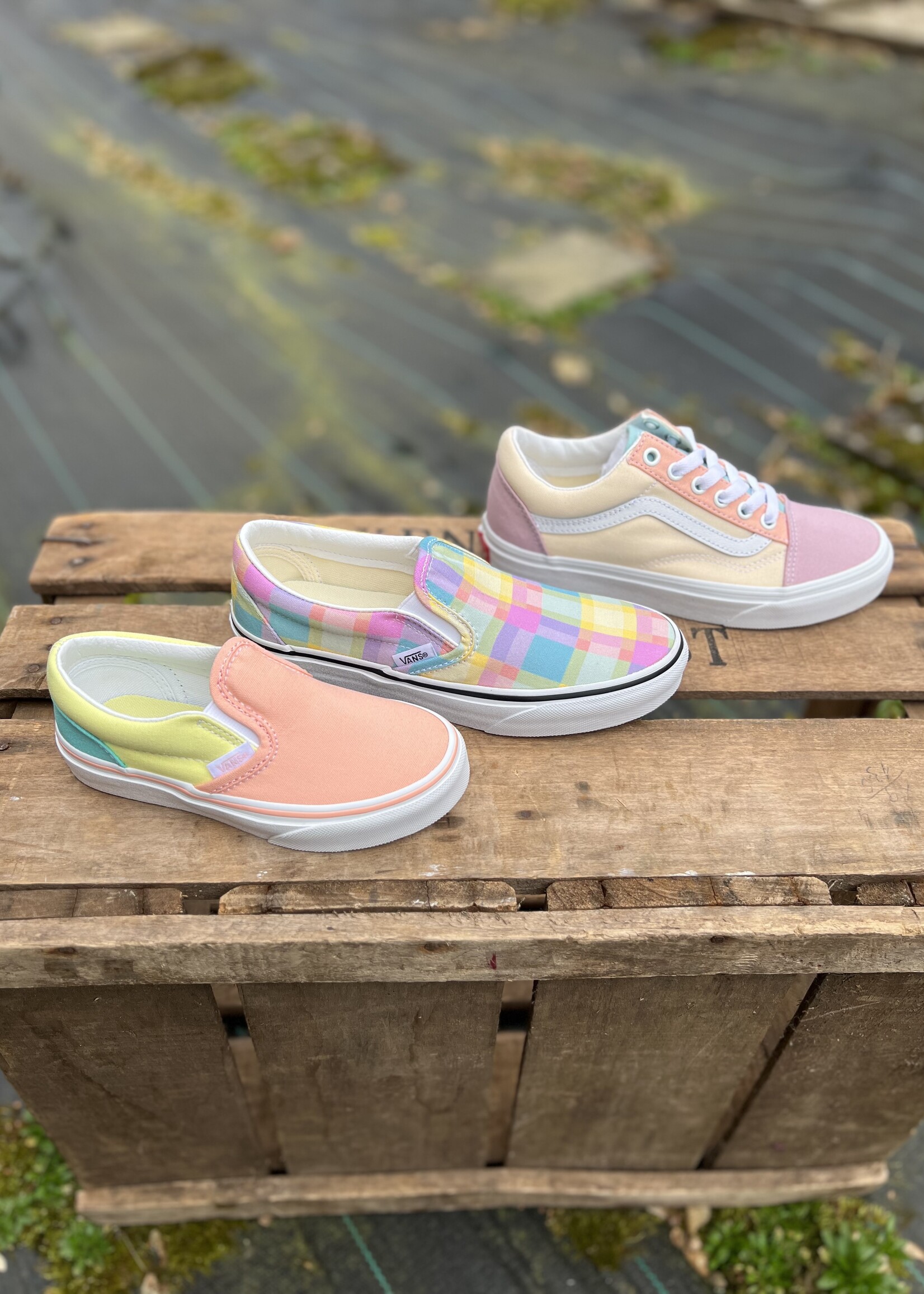 Vans UA classic slip-on pastel picnic mixed plaid