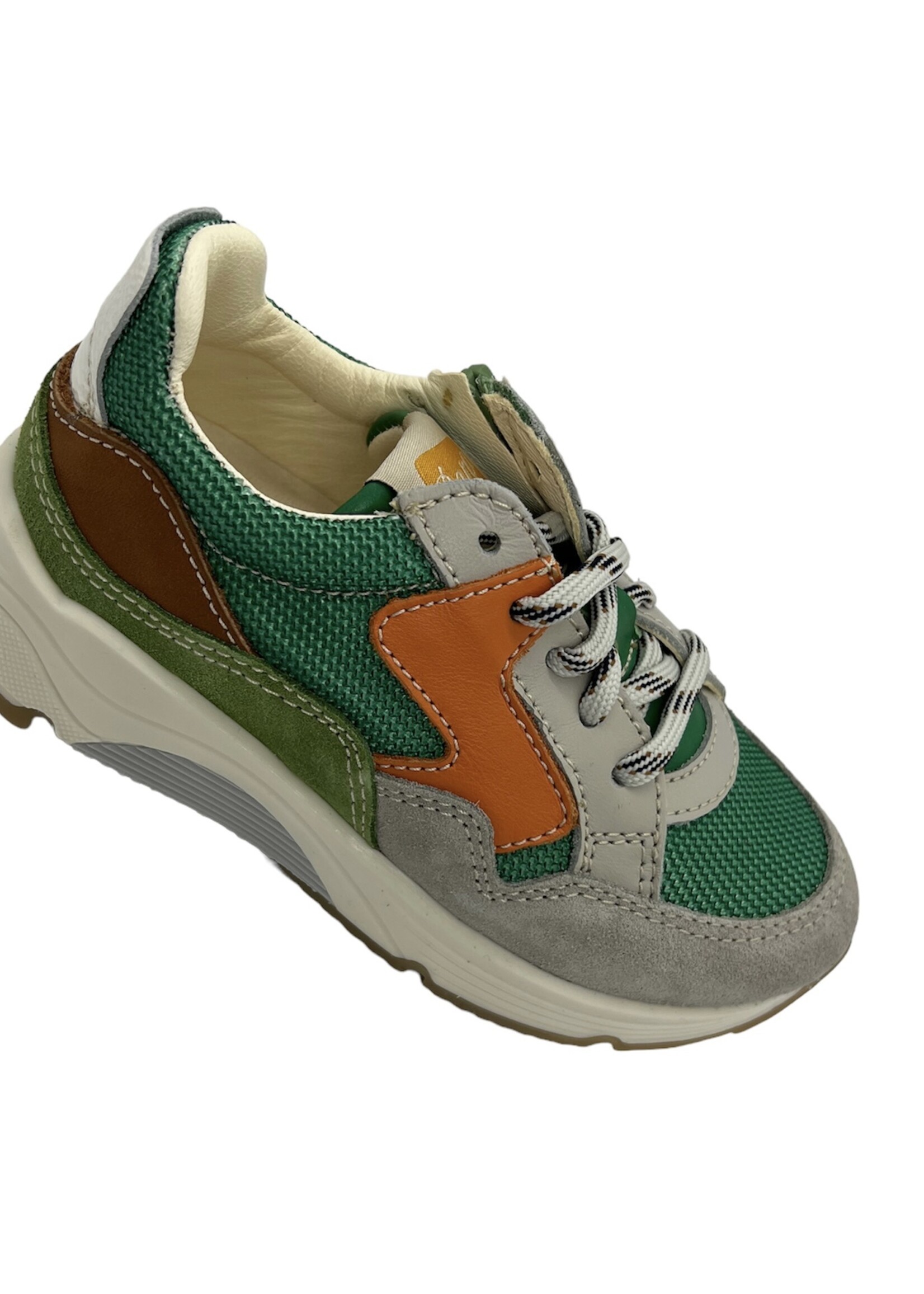 Ocra D370 sneaker groen oranje bruin