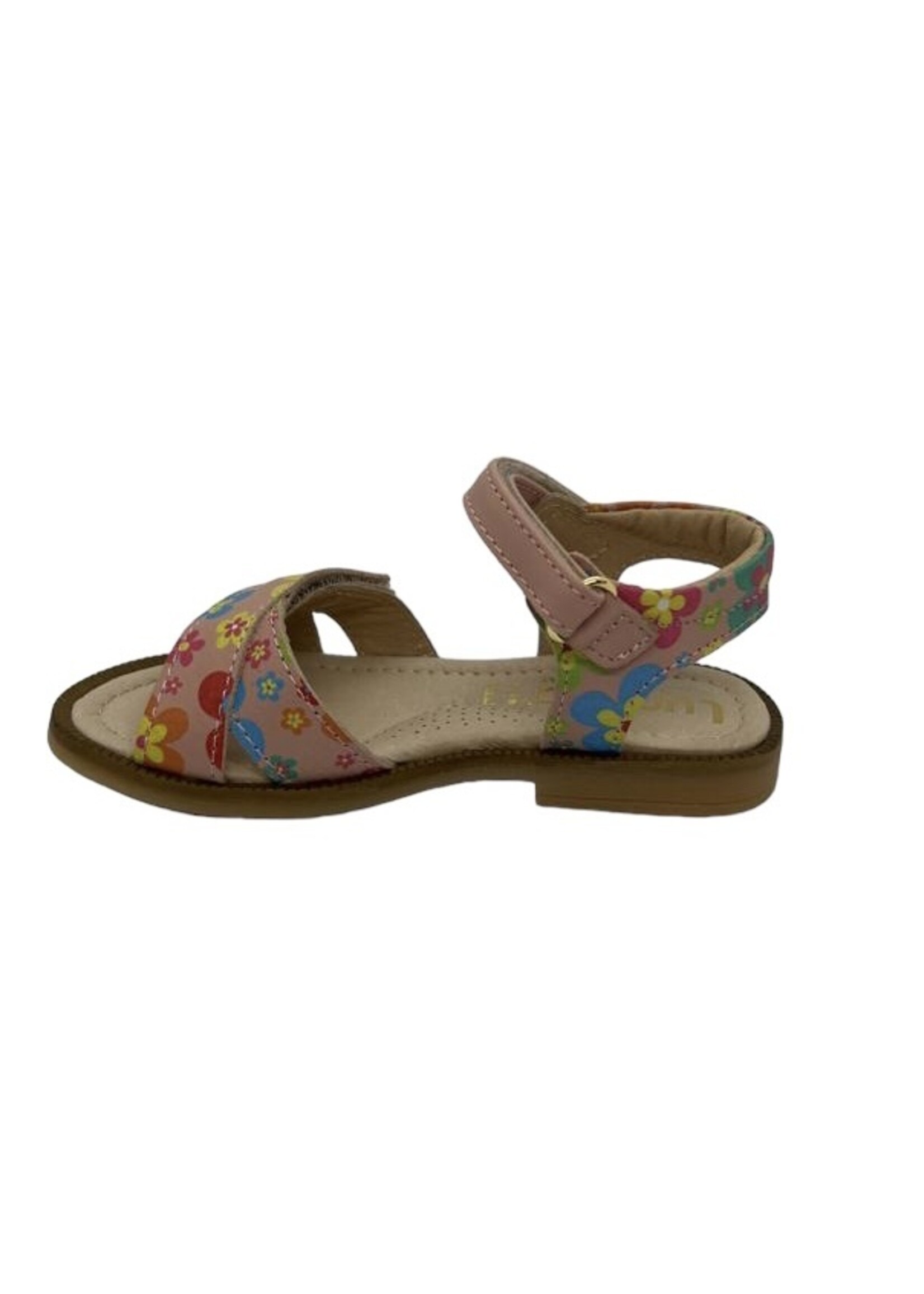 Lunella 23219 sandaal bloem print rosa velcro