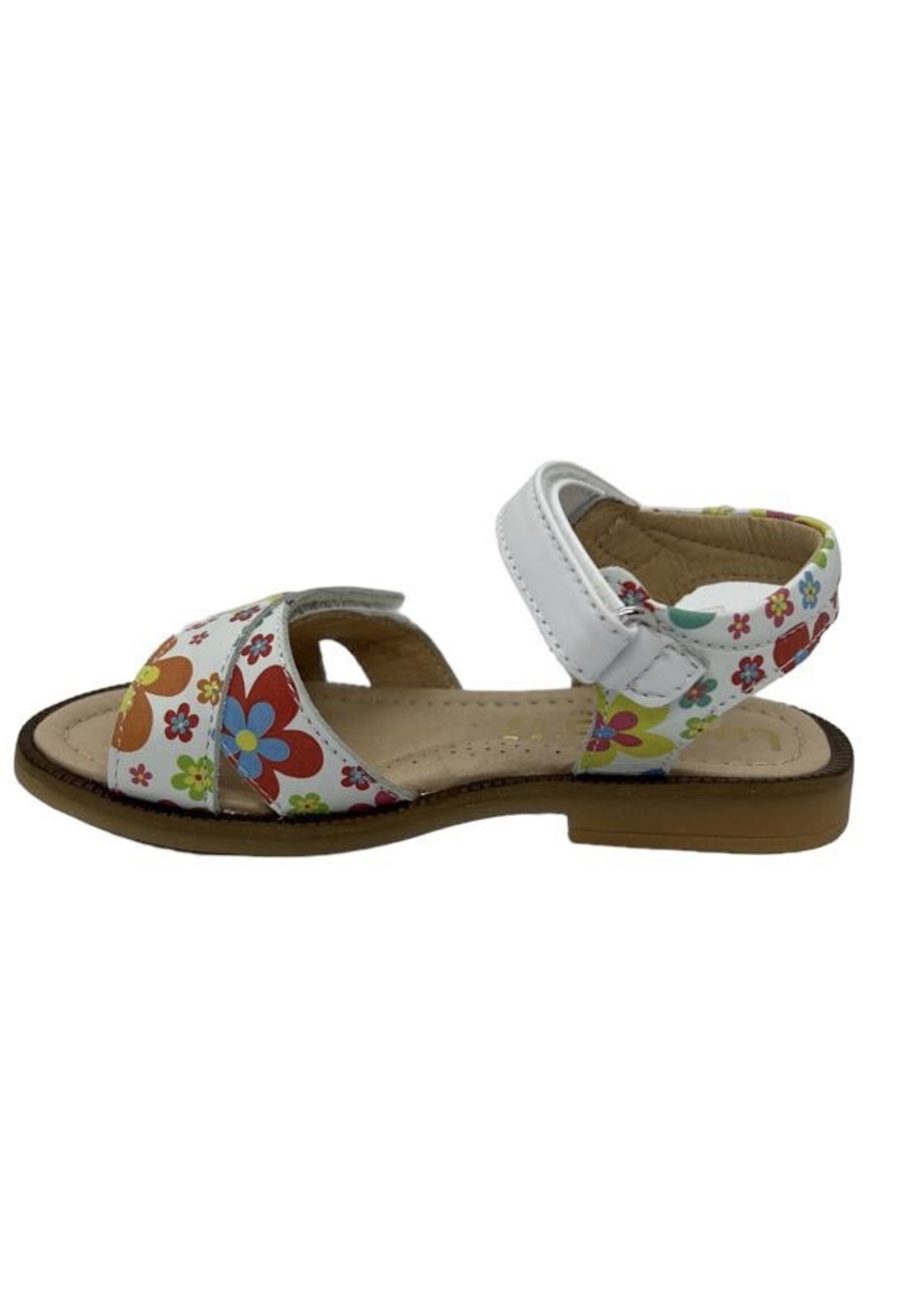 Lunella 23219 sandaal bloem print bianco velcro