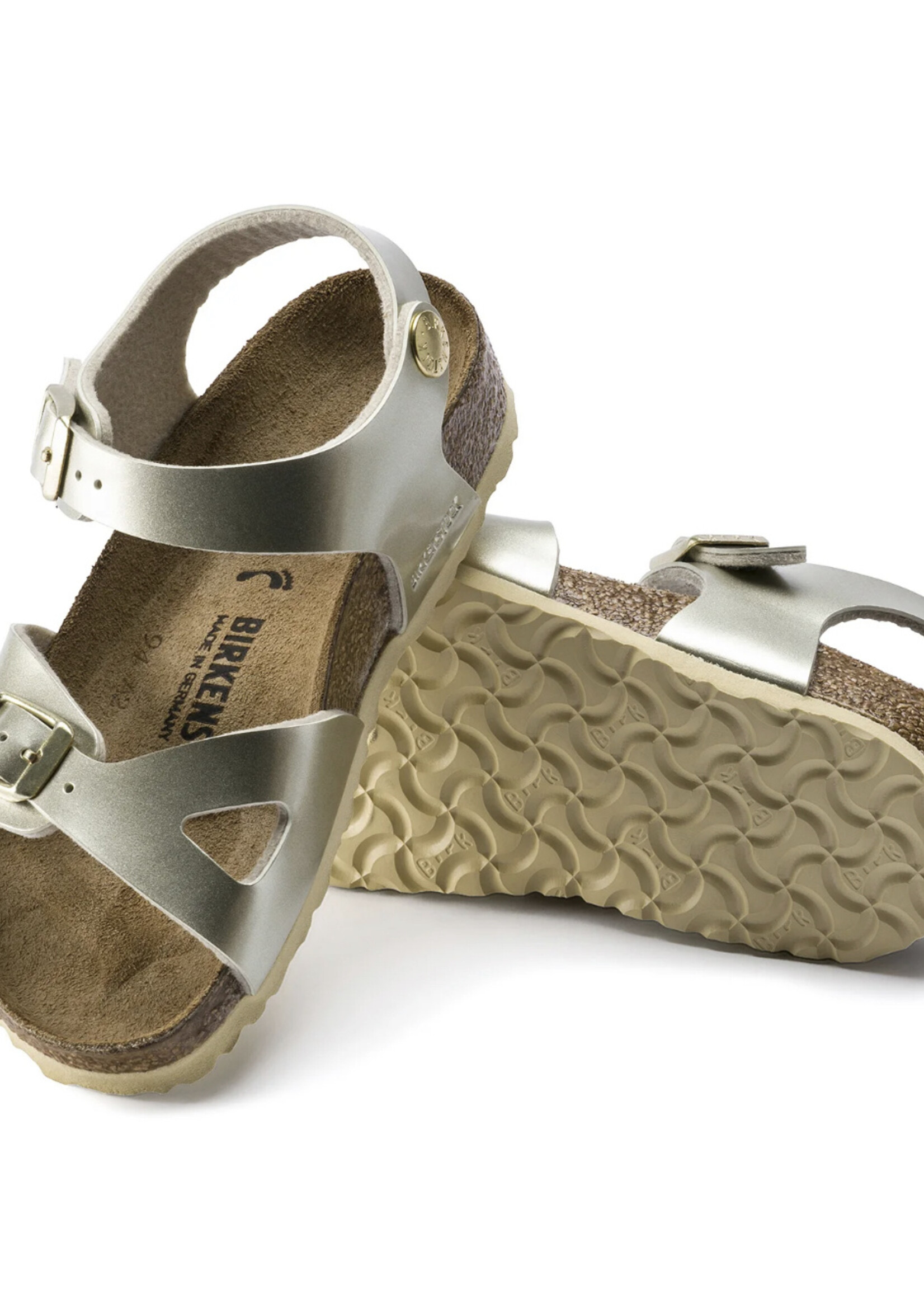 Birkenstock Rio electric metallic gold