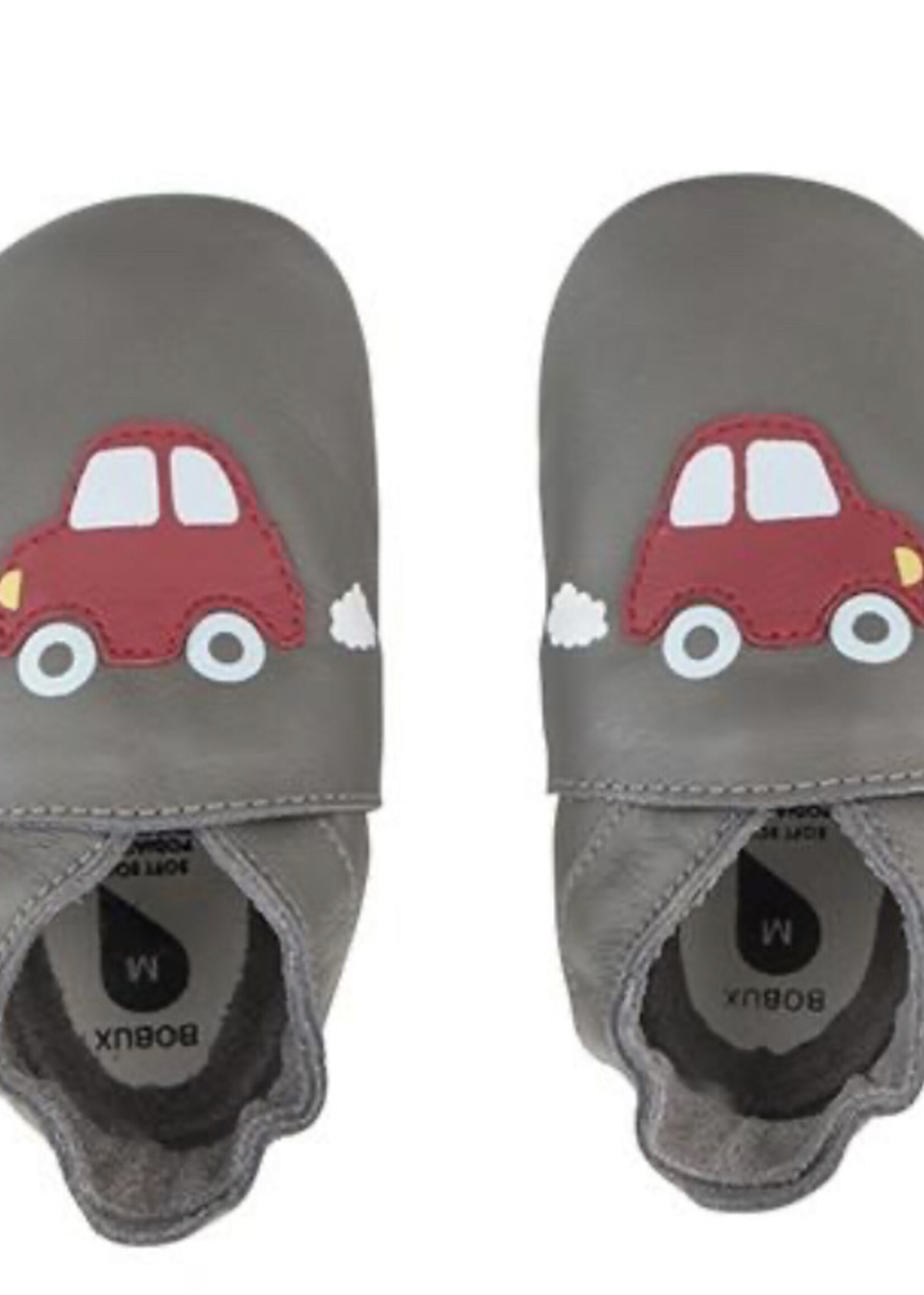 Bobux soft soles grey orange racing car