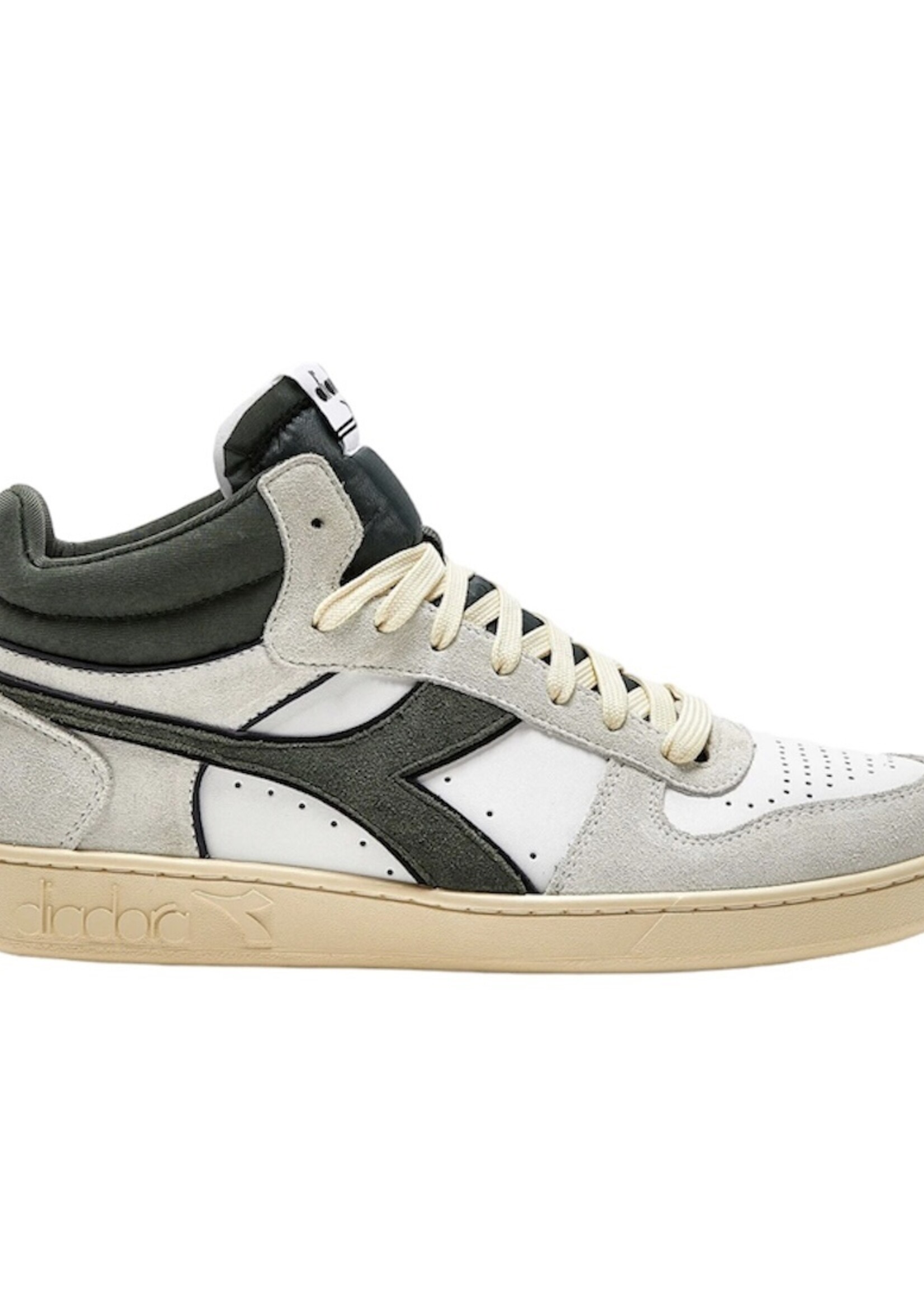 Diadora magic basket demi cut suede leather white/dark forest