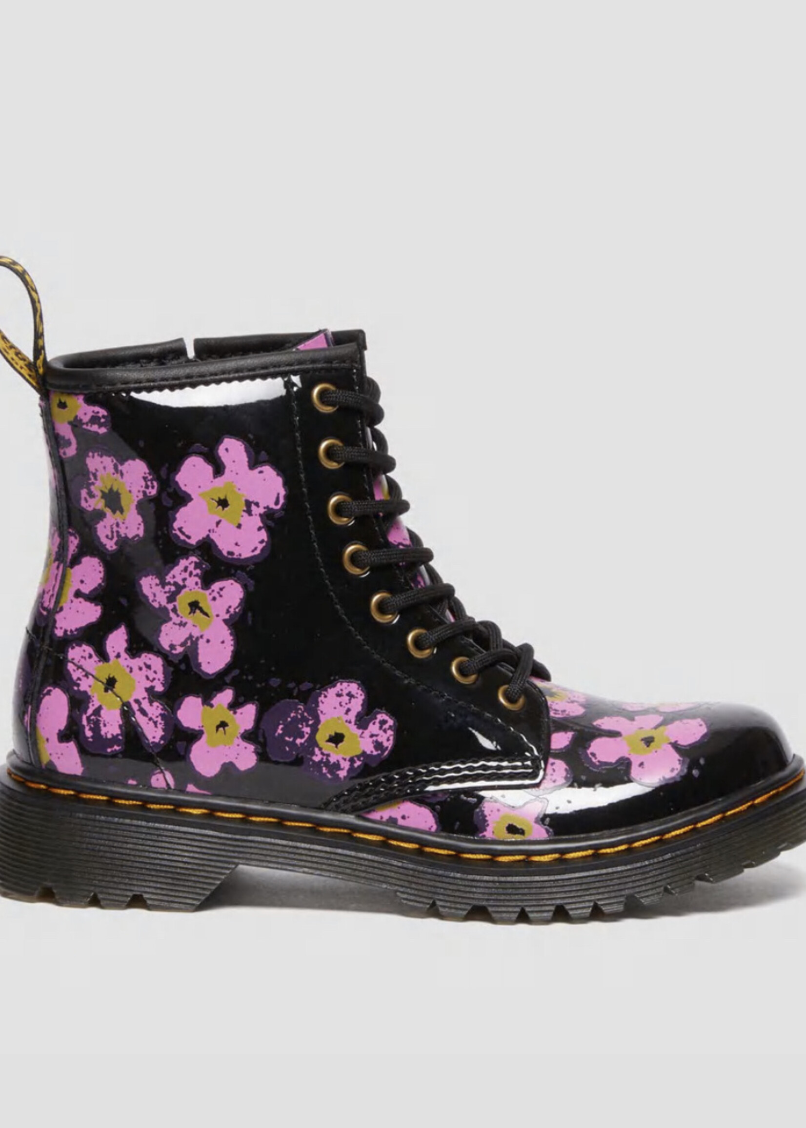 Dr Martens 1460 black pansy fayre bloem