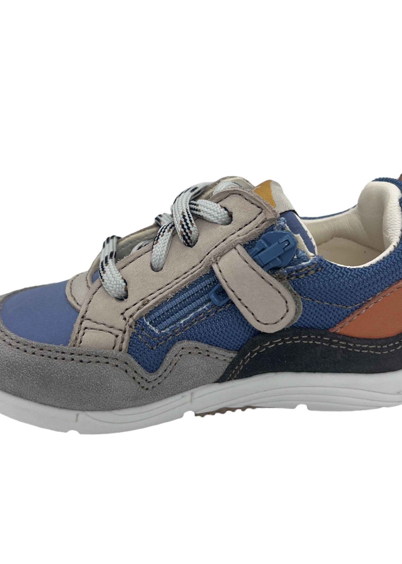 Ocra D376 sneaker blauw cognac grijs