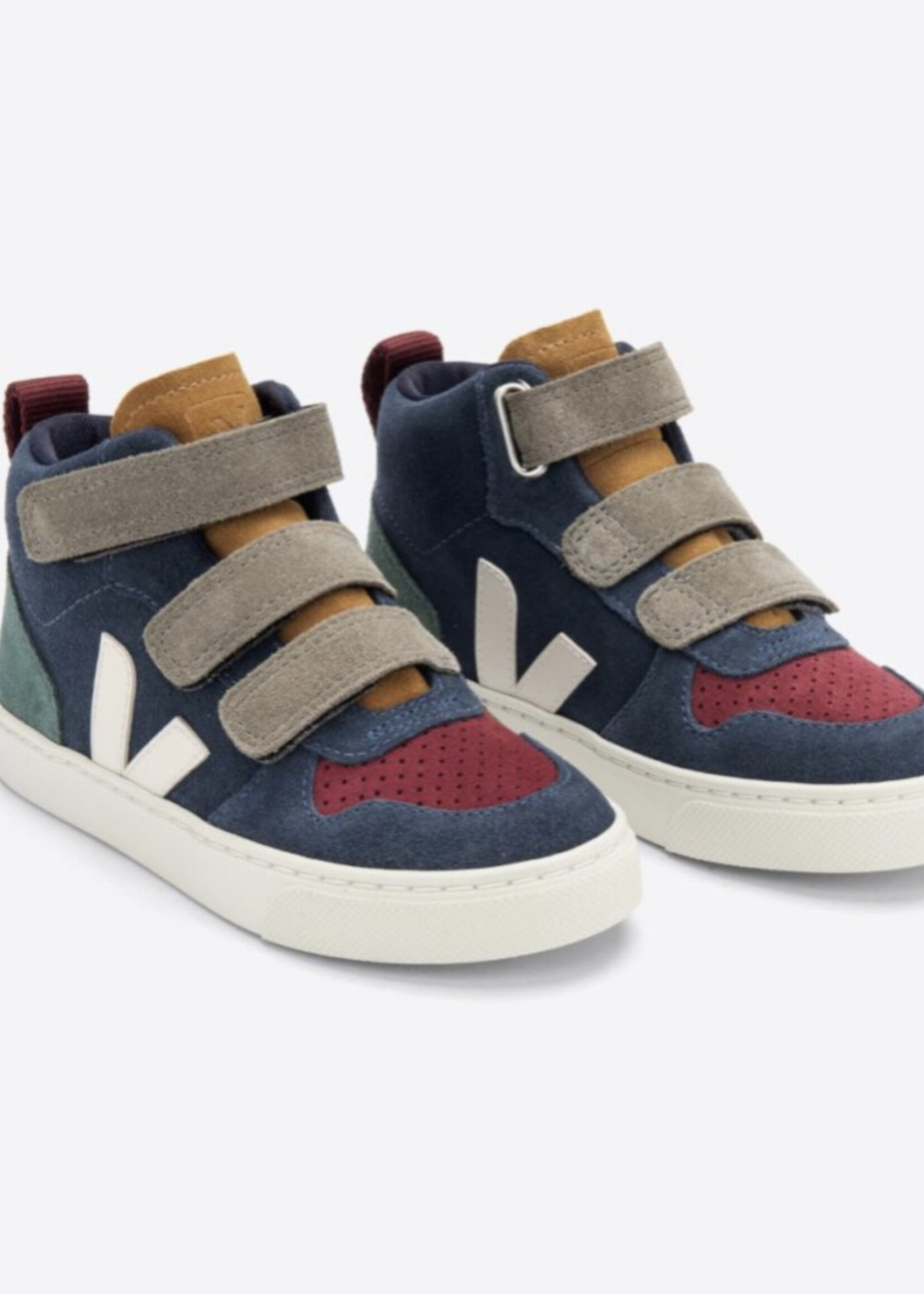 VEJA small V-10 mid suede multico nautico cyprus