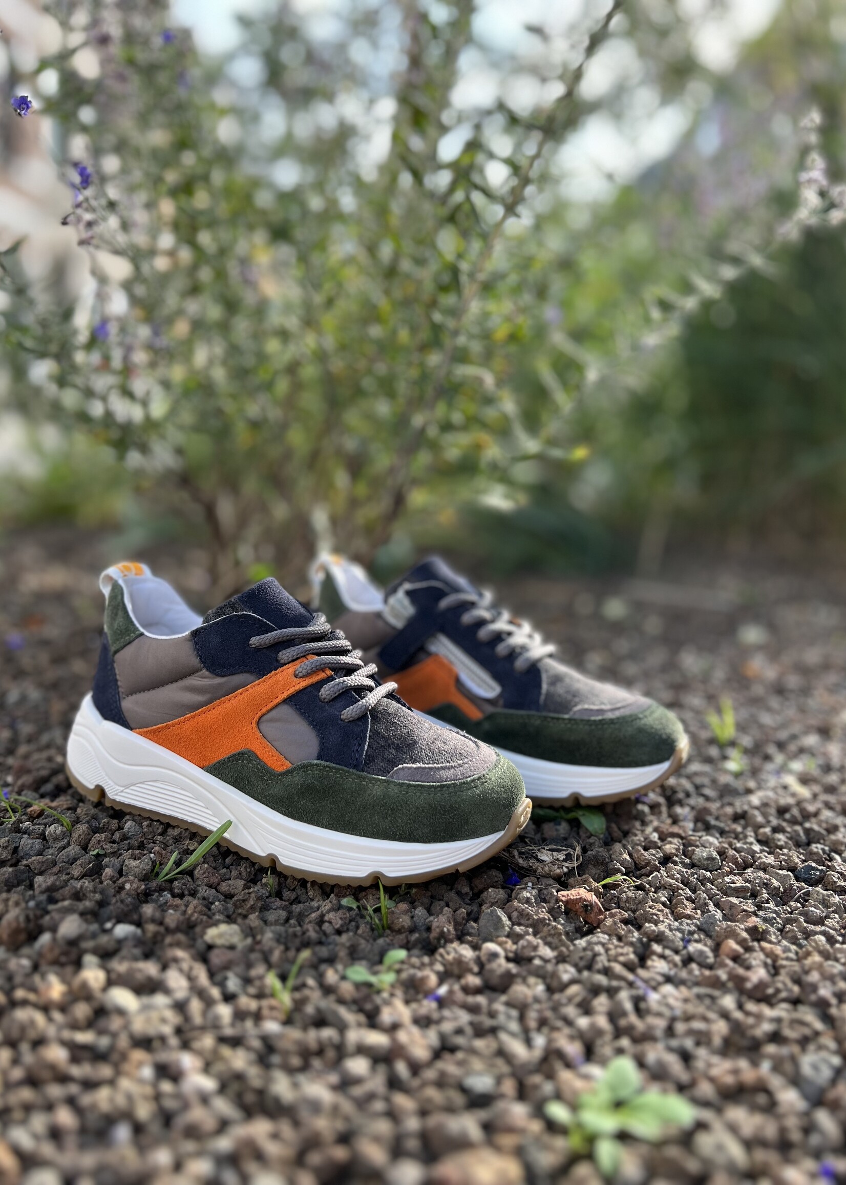 La Triboo 9075 sneaker groen oranje