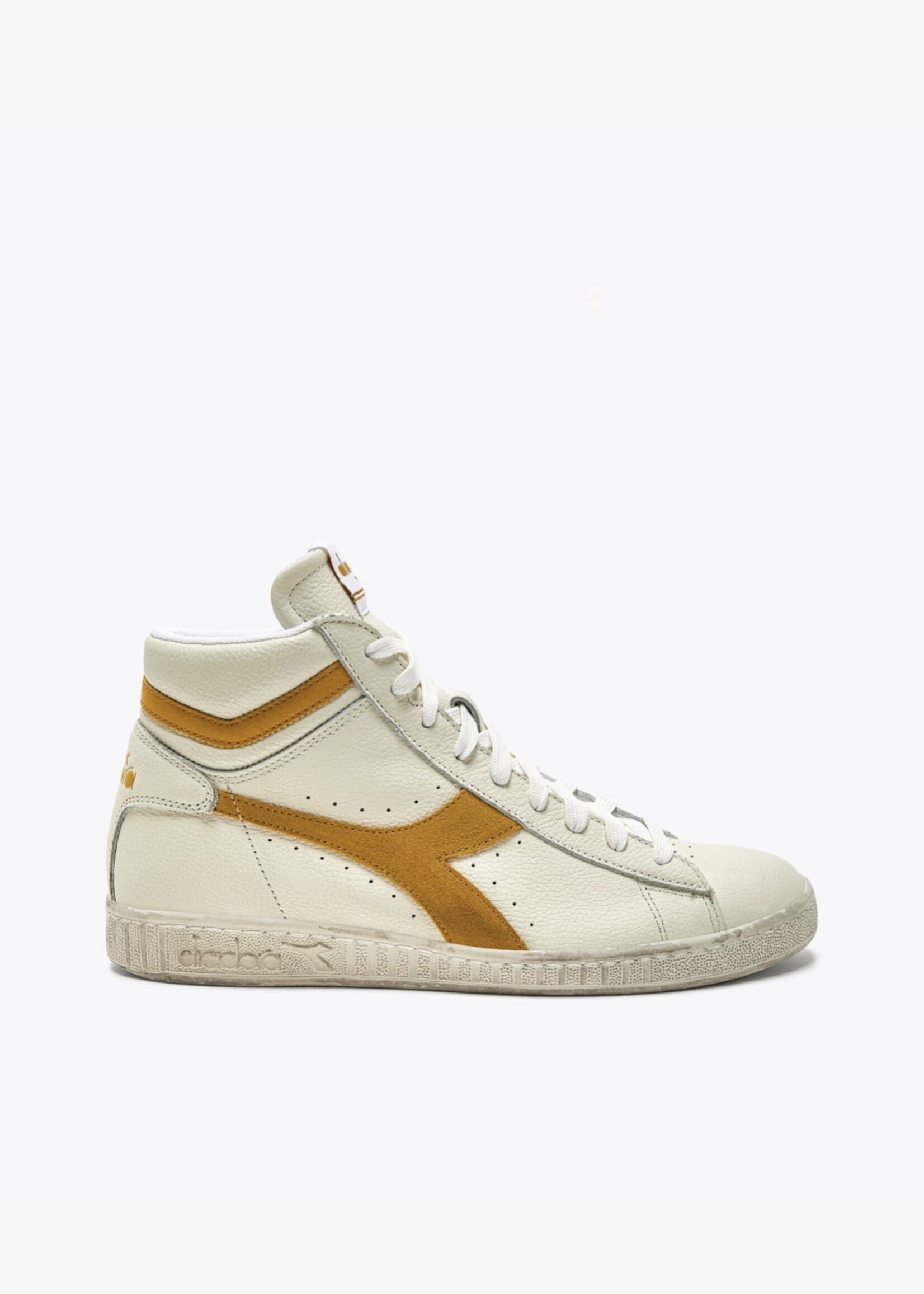 Diadora game L high waxed suede white calendula