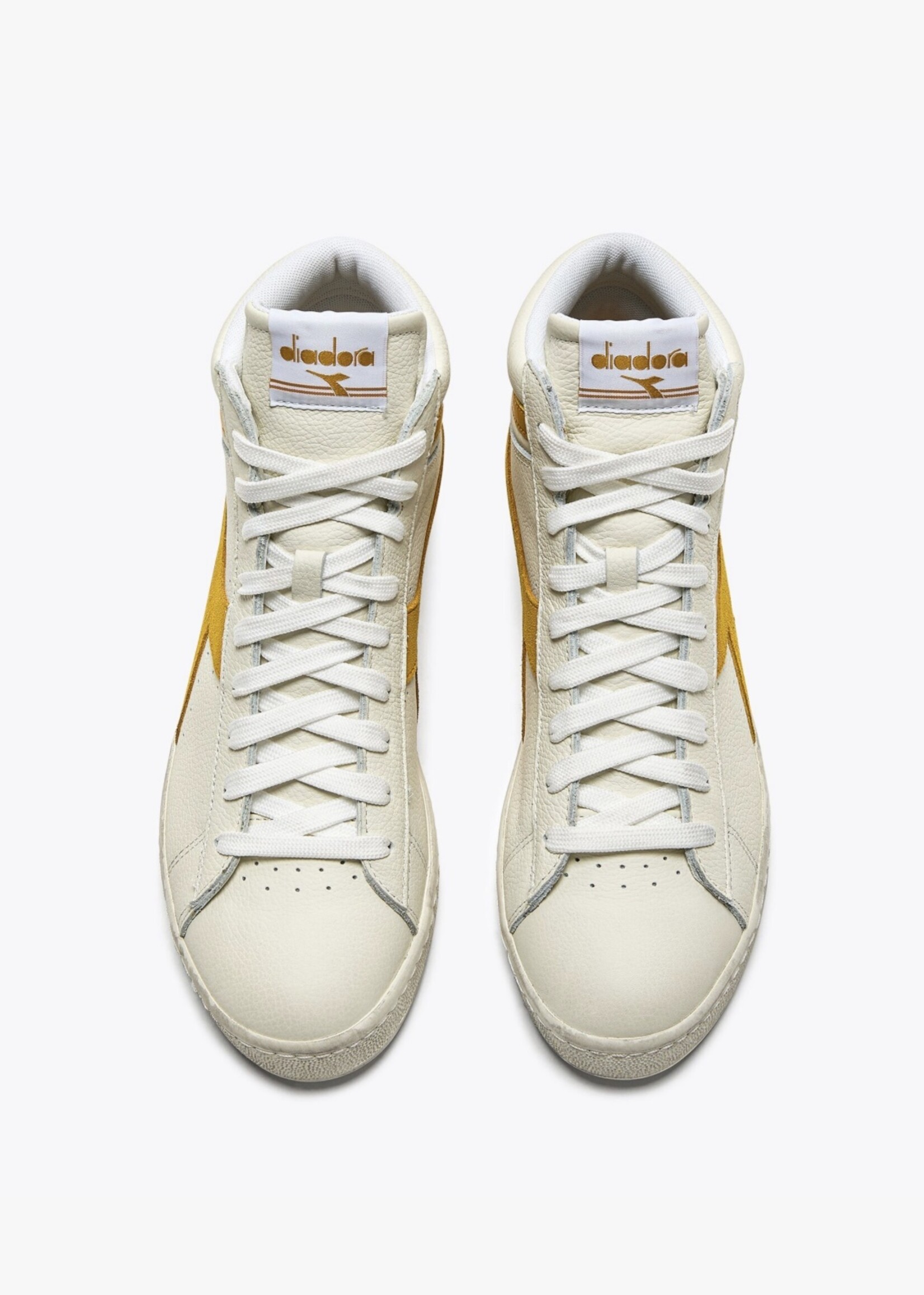 Diadora game L high waxed suede white calendula