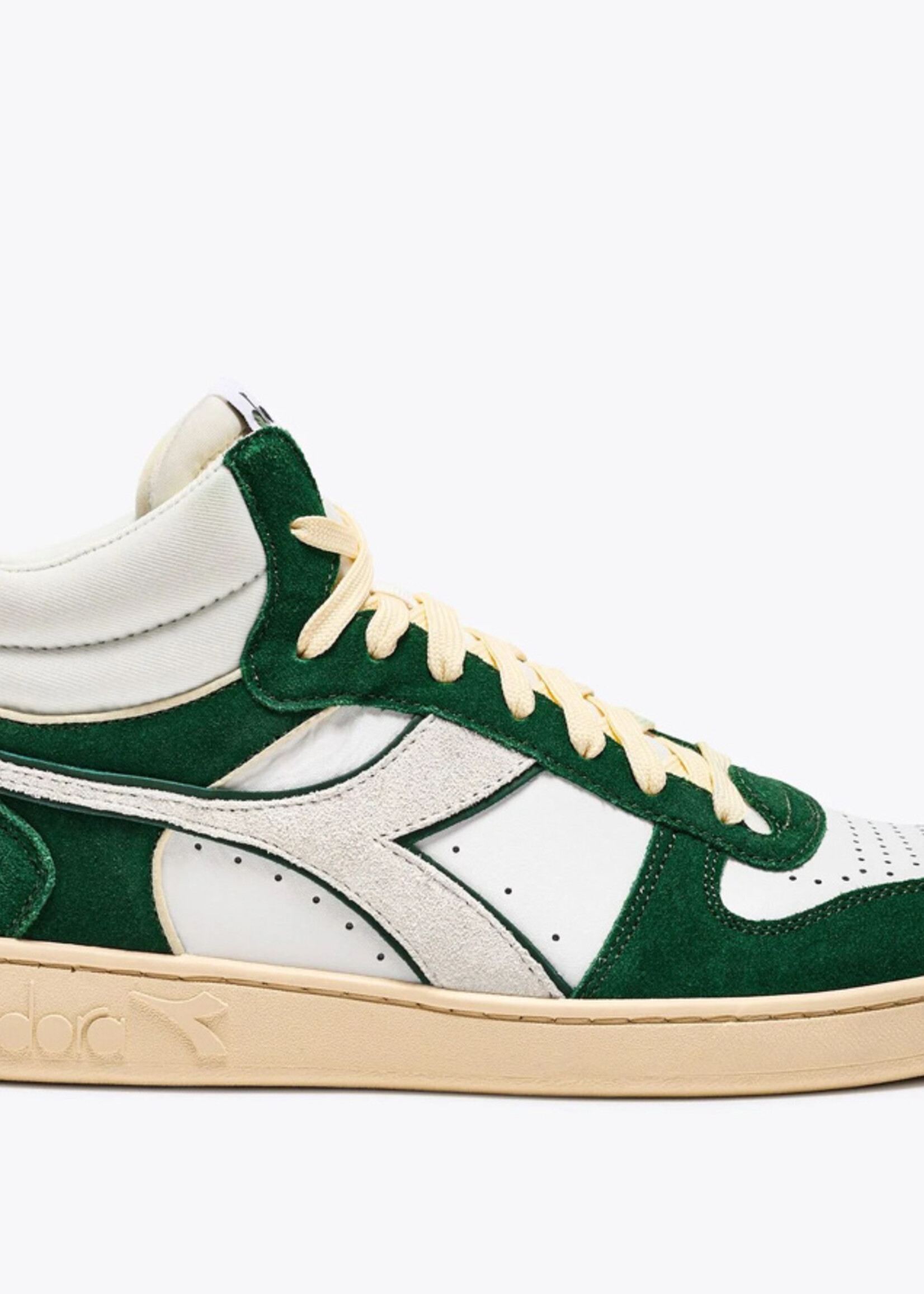 Diadora magic basket demi cut suede white / fogliage green