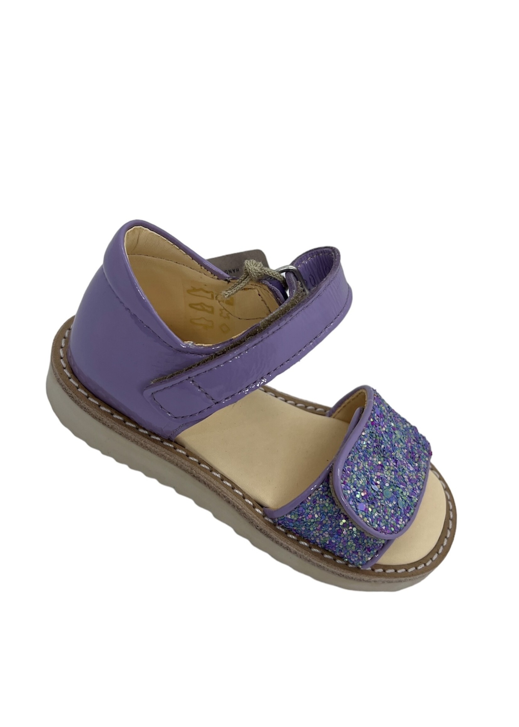Angulus 0620-201 glitter sandal velcro lilac/confetti glitter