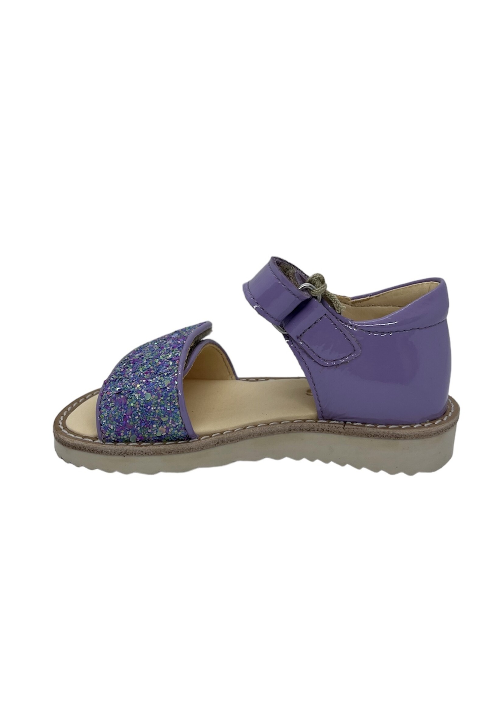 Angulus 0620-201 glitter sandal velcro lilac/confetti glitter