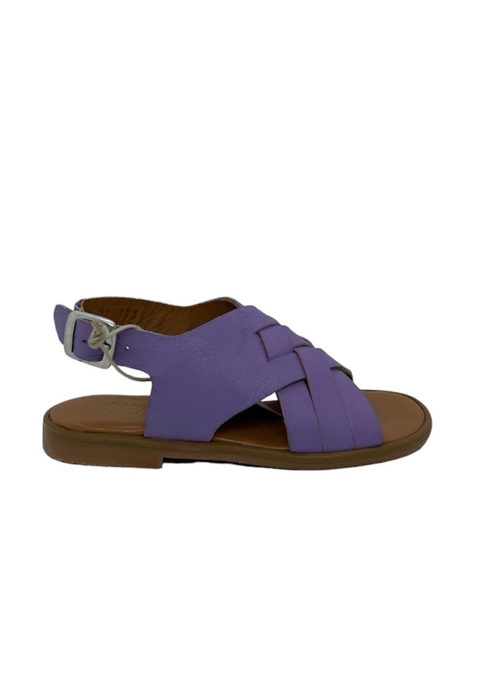 Angulus 0656-101 open toe sandal buckle closure lilac