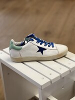 Rondinella 11227-13 witte sneaker blauwe ster veter/rits