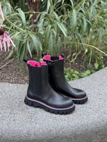 Rondinella 120241-1 hoge laars zwart roze accent