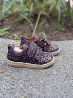 Angulus 3451-101 glitter sneaker velcro dusty aubergine