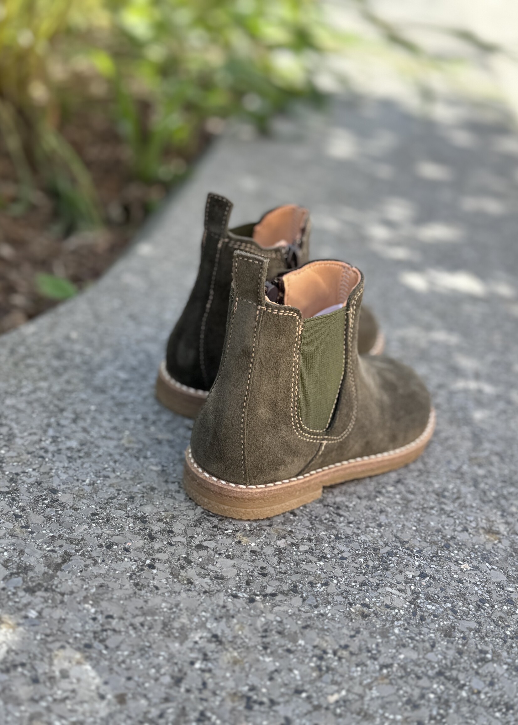 Ocra C922 enkellaarsje greasy fustagno groen
