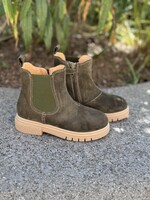 Ocra D722 enkellaarjse greasys fustagno groen