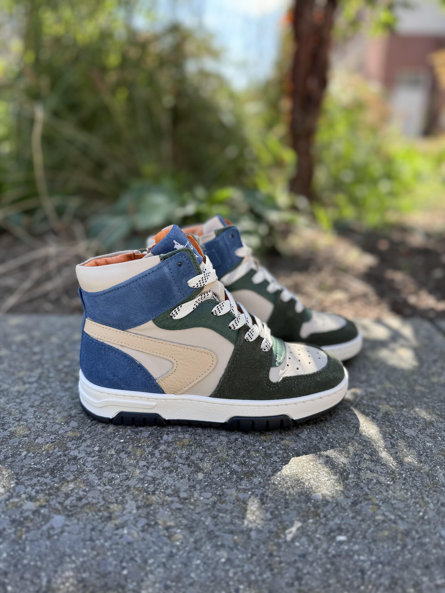 Bana\u0026co hoge sneaker groen blauw - Benjamine