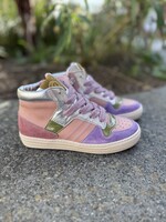Rondinella 12052 hoge sneaker rose lila groen zilver