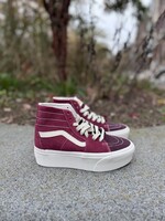 Vans UA SK8 high tapered stackform varsity suede tawny port