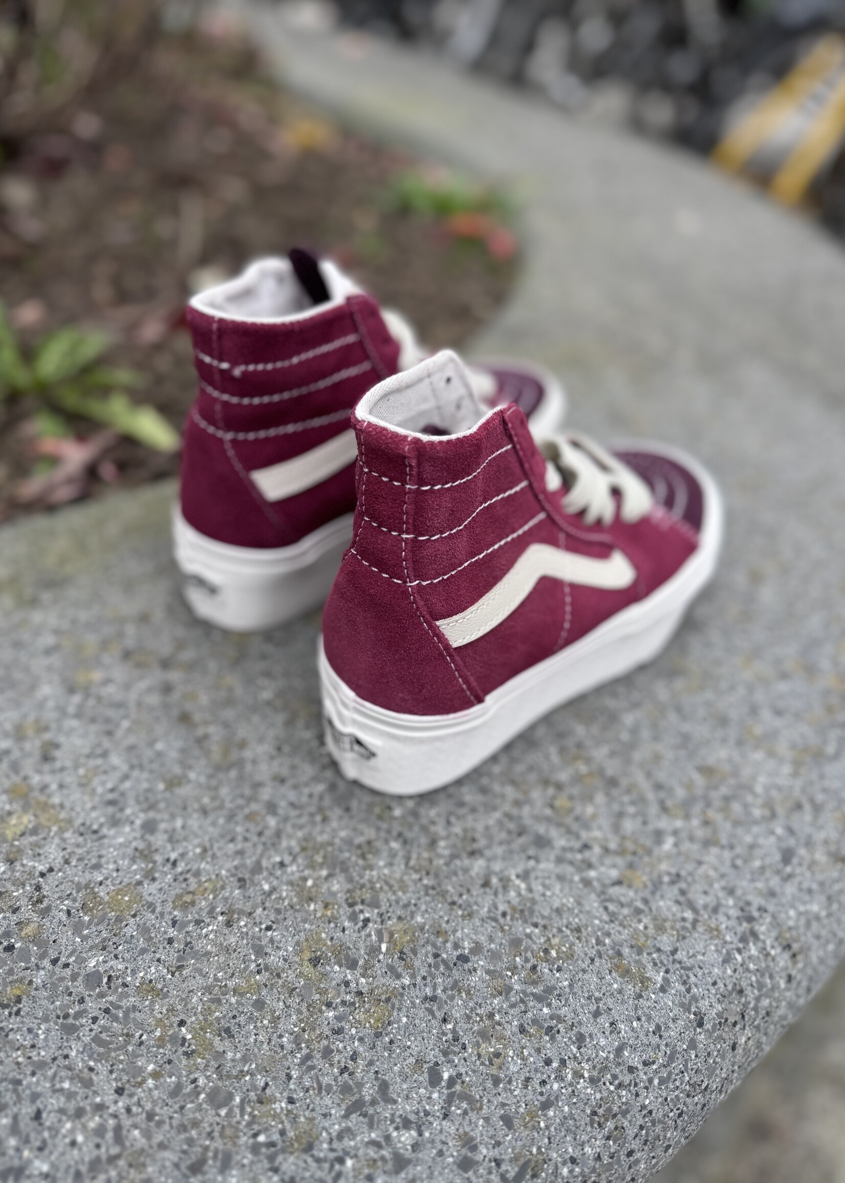 Vans  UA SK8 high tapered stackform varsity suede tawny port