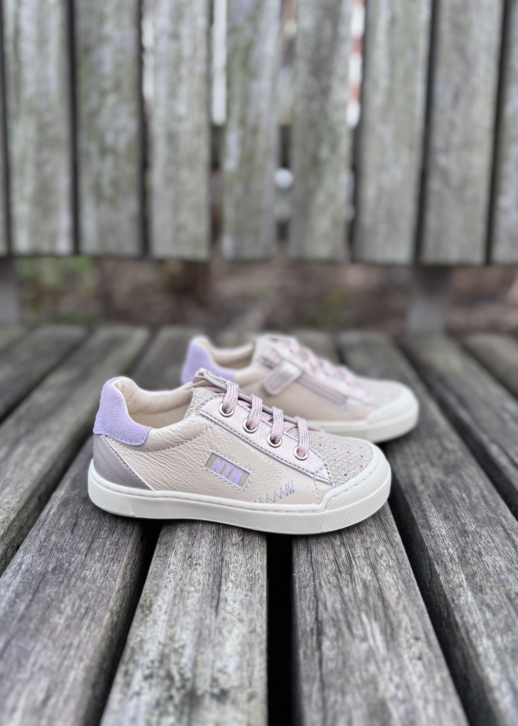 Naturino Faluk zip lizard met / met pebbled /  naplak platinum
