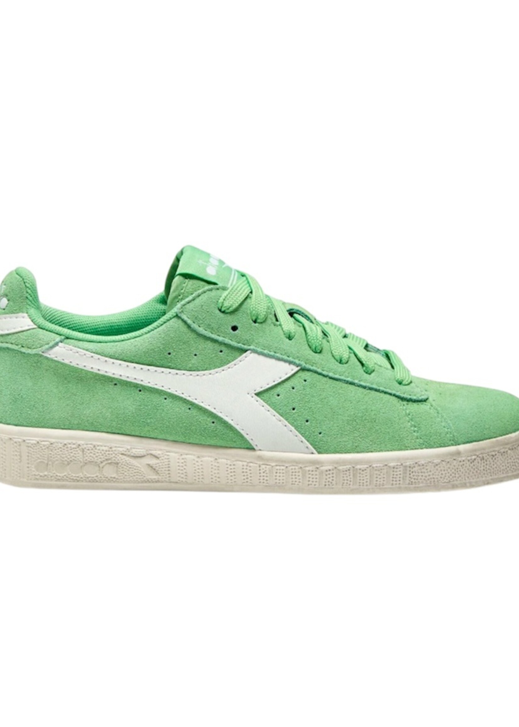 Diadora game L low suede waxed white/pistachio green