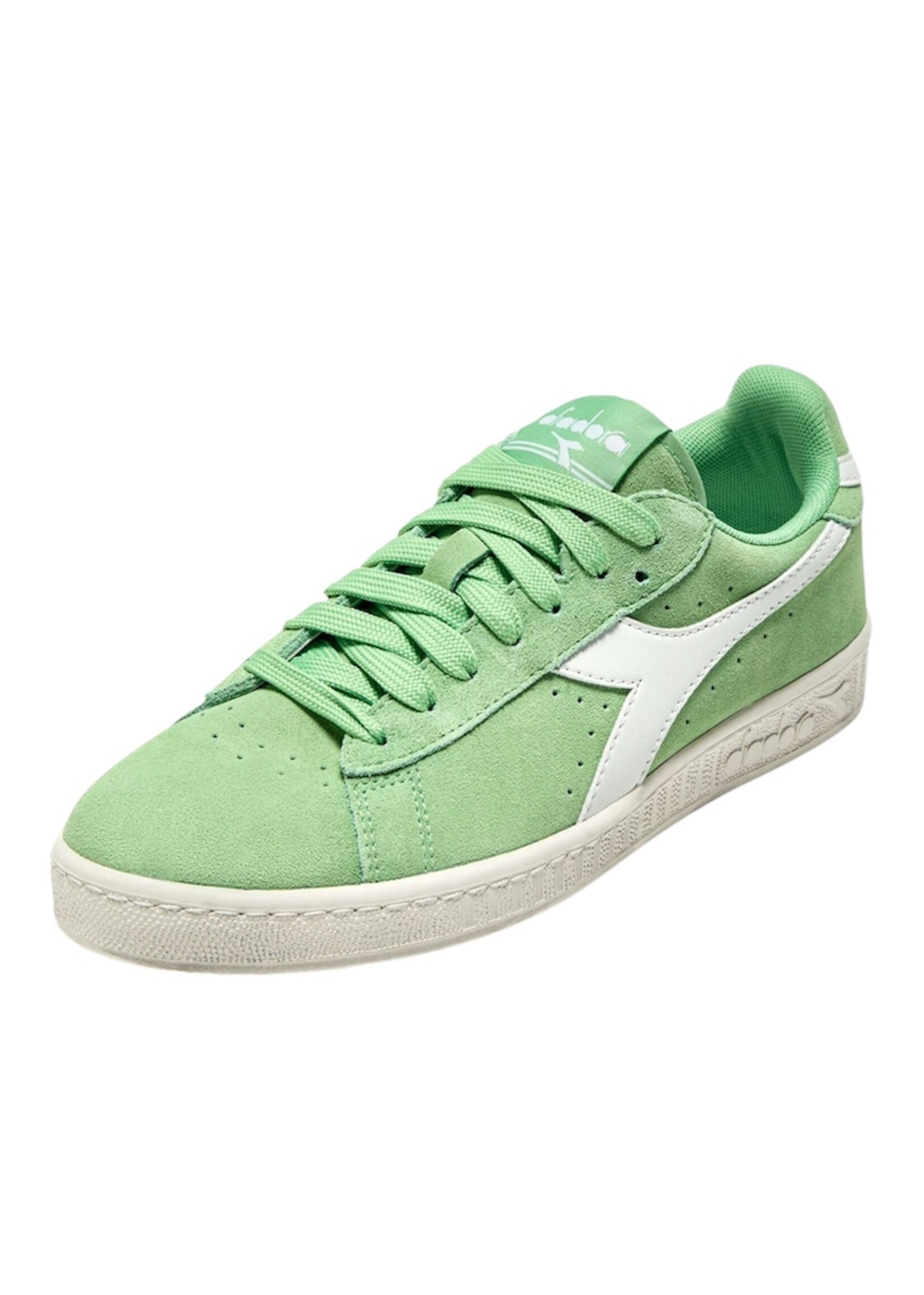 Diadora game L low suede waxed white/pistachio green