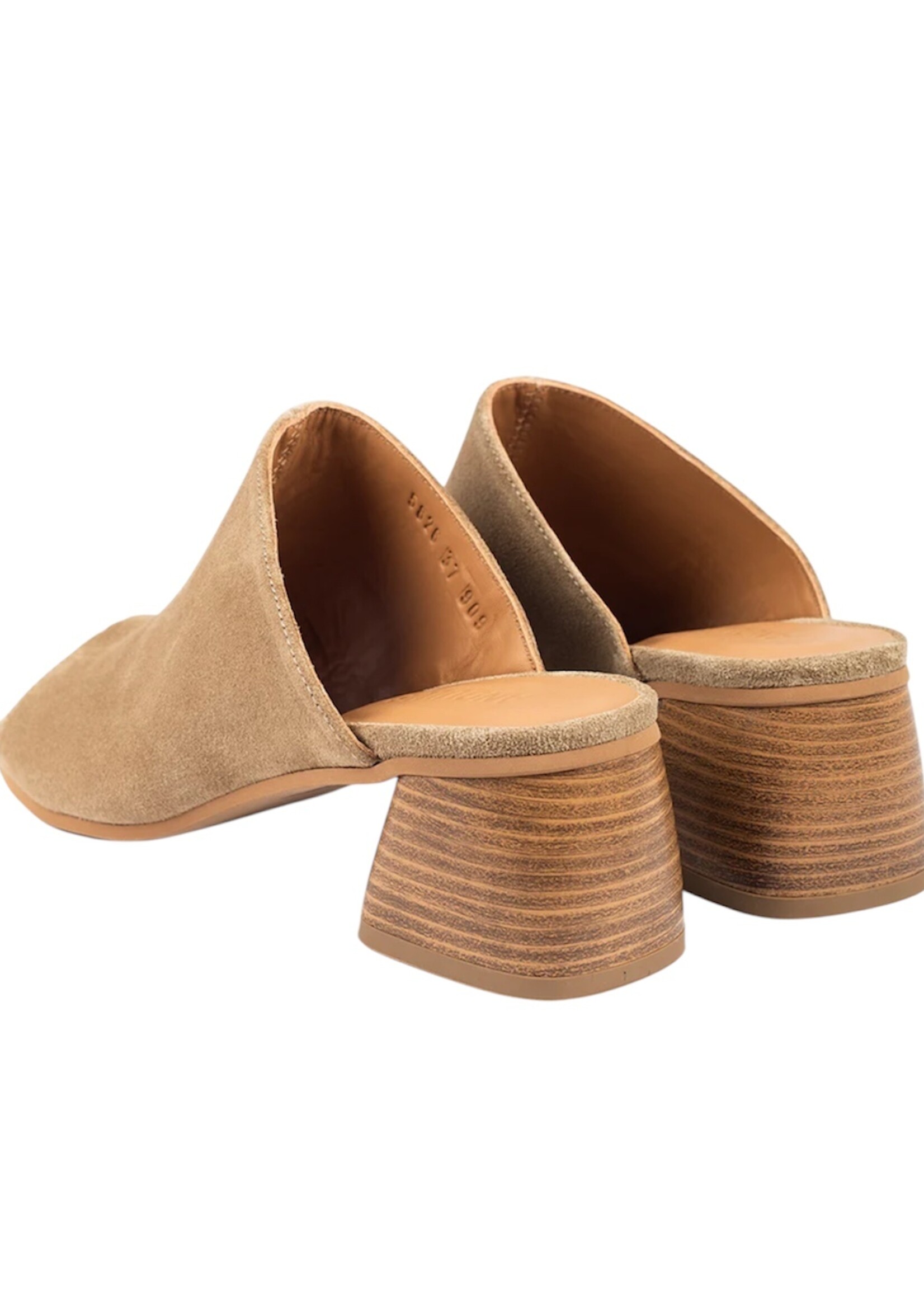 Angulus 5826-101 mule with wooden heel  sand