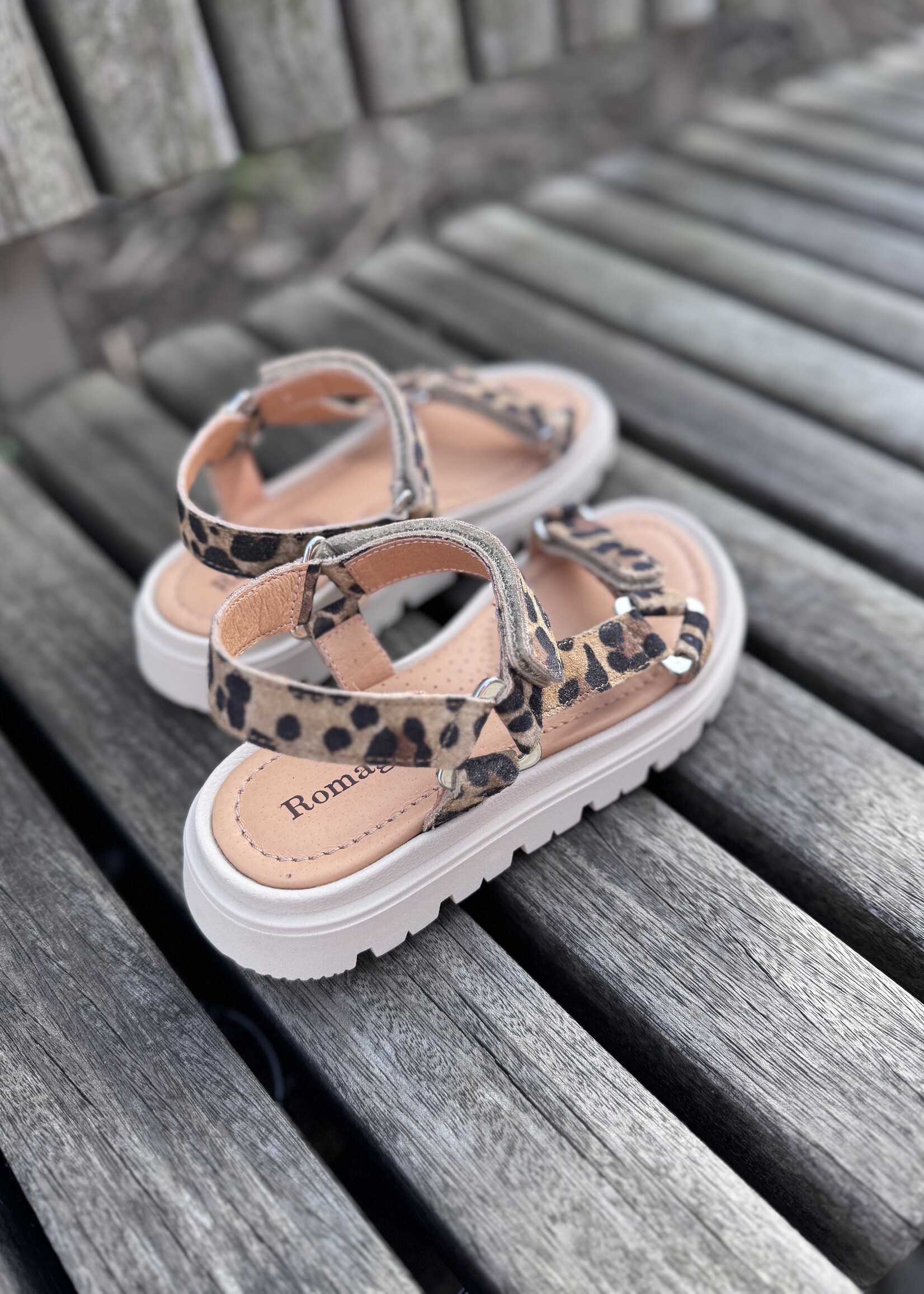Romagnoli 6906 sandaal leopard cognac