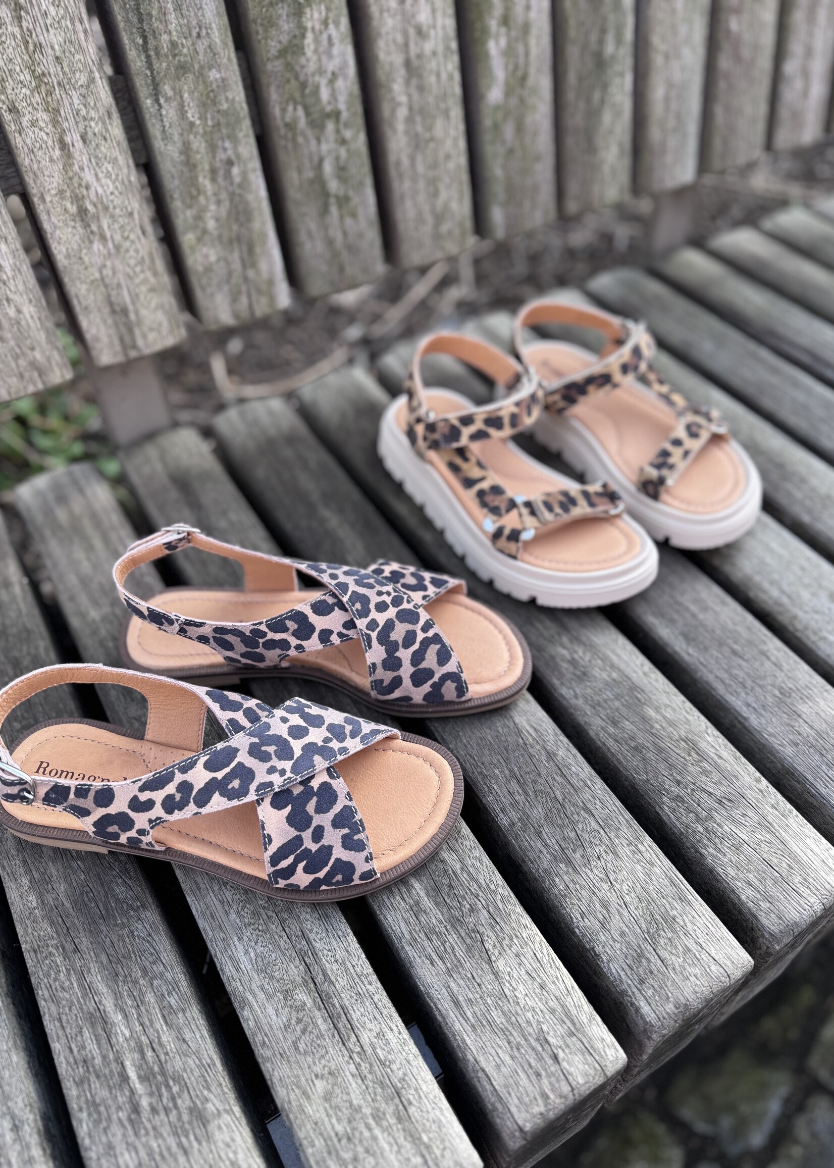 Romagnoli 6906 sandaal leopard cognac