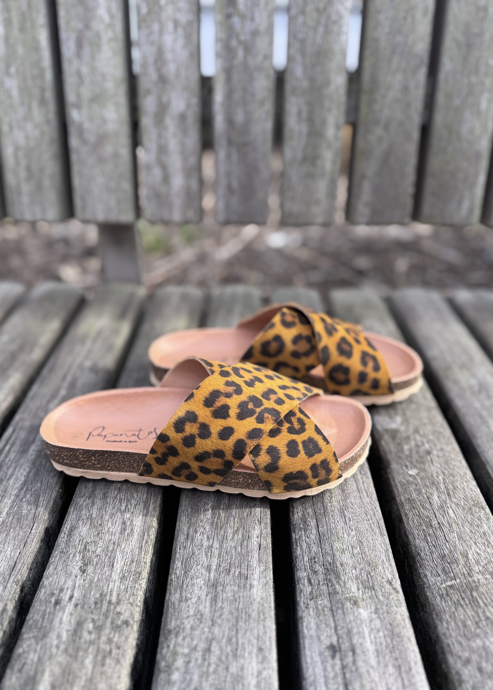 Eli 48304 slipper sandaal velour leopardo