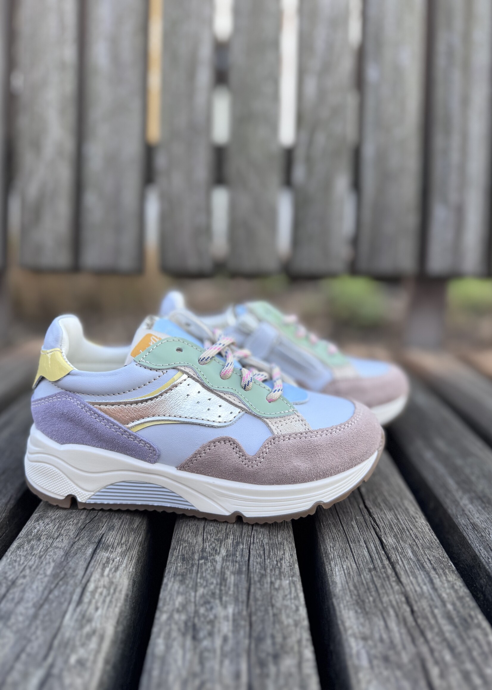 Ocra D365 sneaker sand lila groen