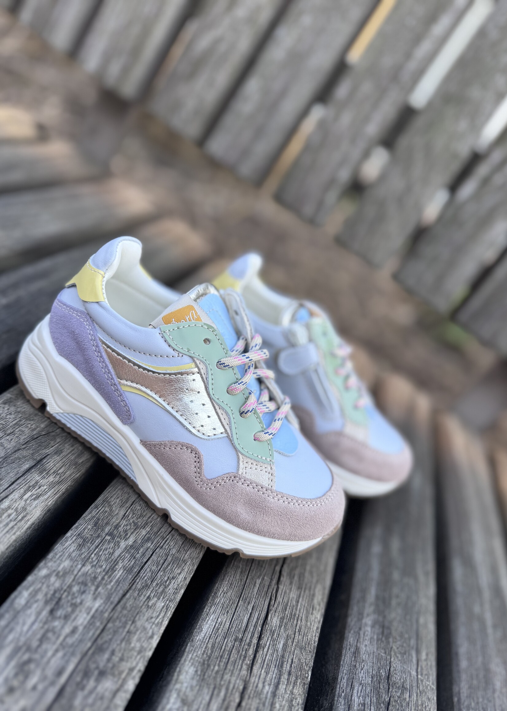 Ocra D365 sneaker sand lila groen