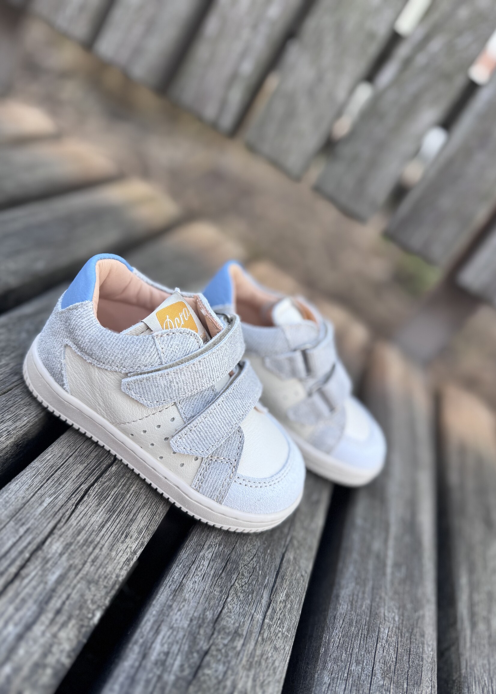 Ocra D077 sneaker velcro wit blauw