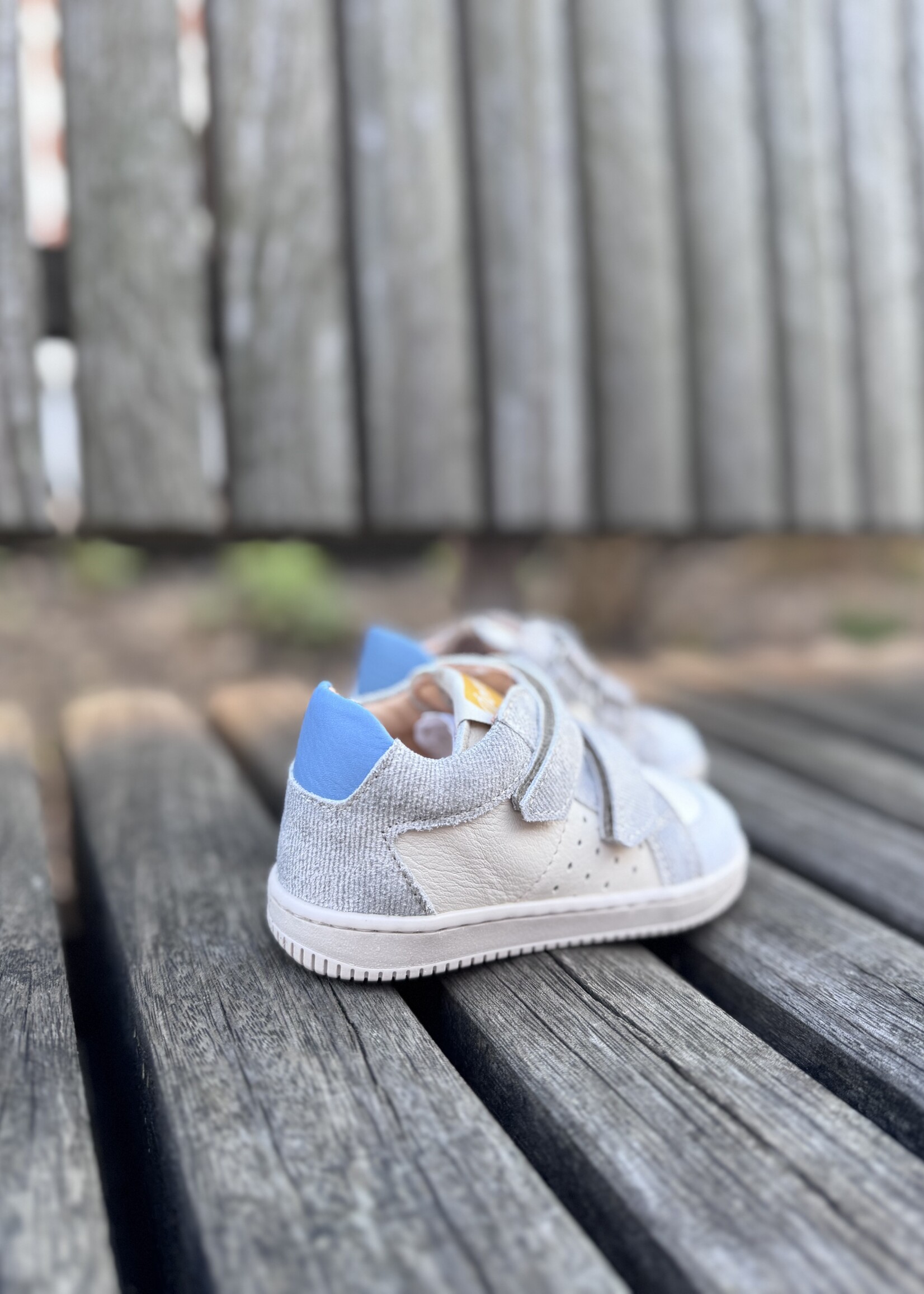 Ocra D077 sneaker velcro wit blauw