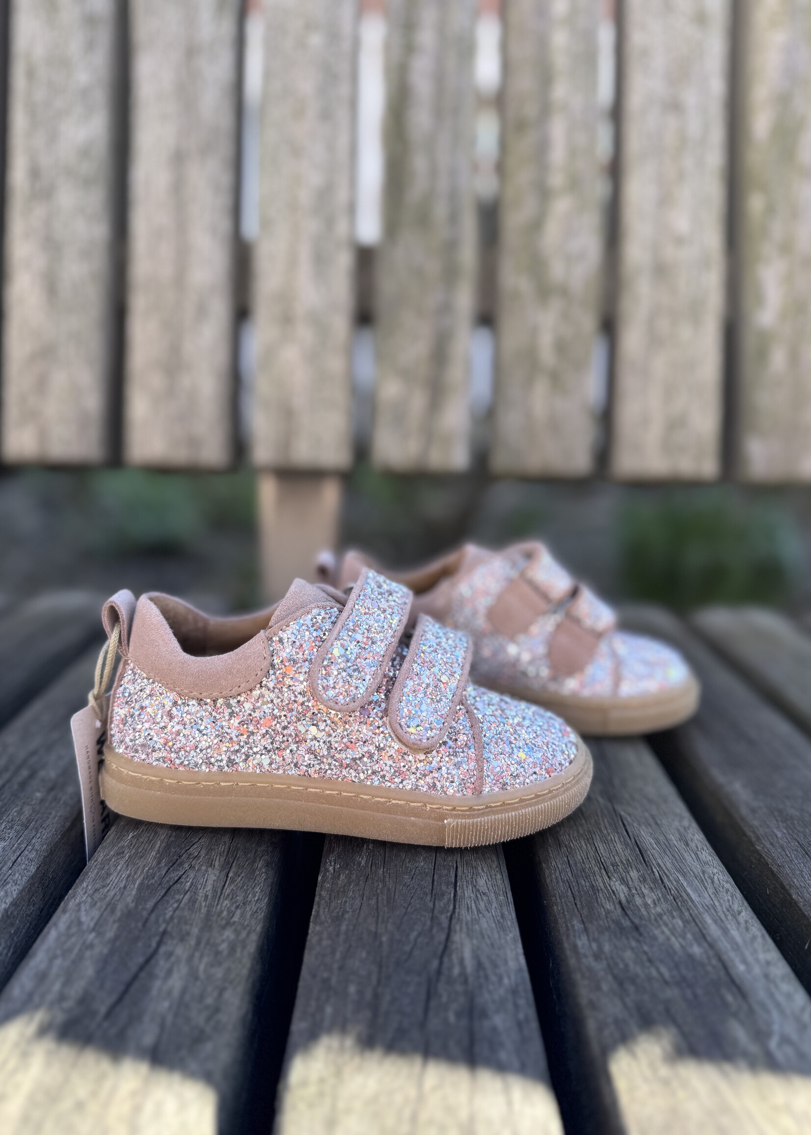 Angulus 3451-101 sparkling glitter sneaker rosebud
