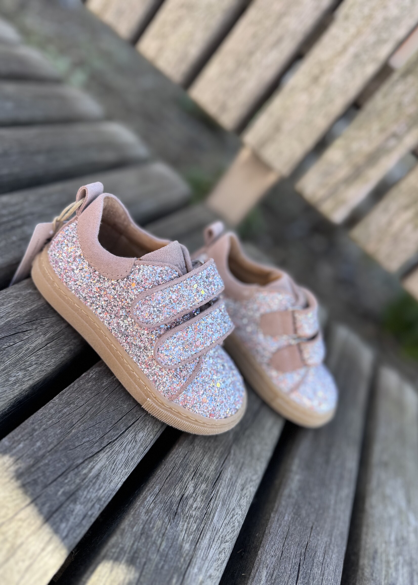 Angulus 3451-101 sparkling glitter sneaker rosebud