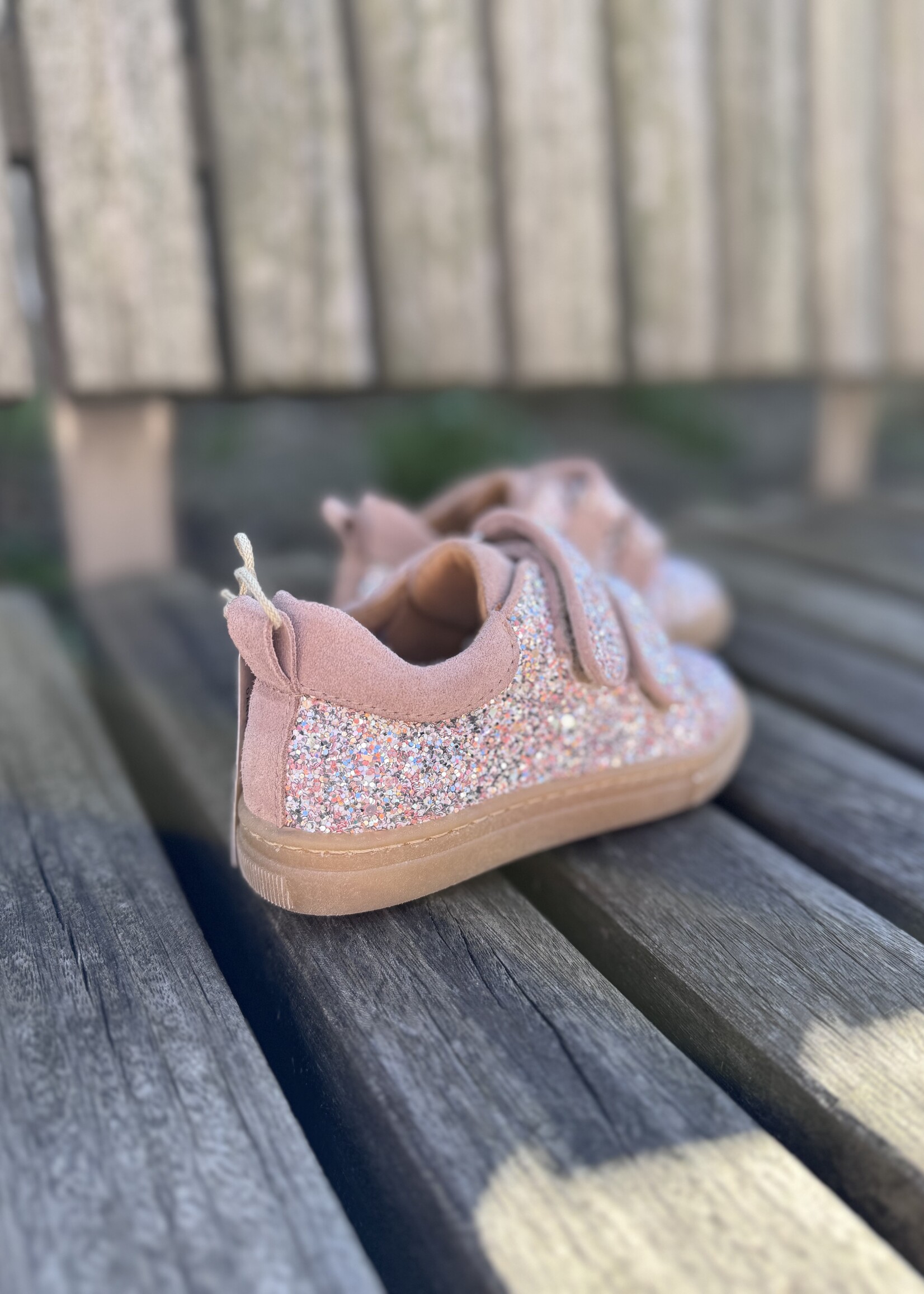 Angulus 3451-101 sparkling glitter sneaker rosebud