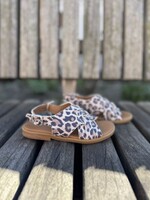Angulus 0656-101 open toe braid sandal leopard suede