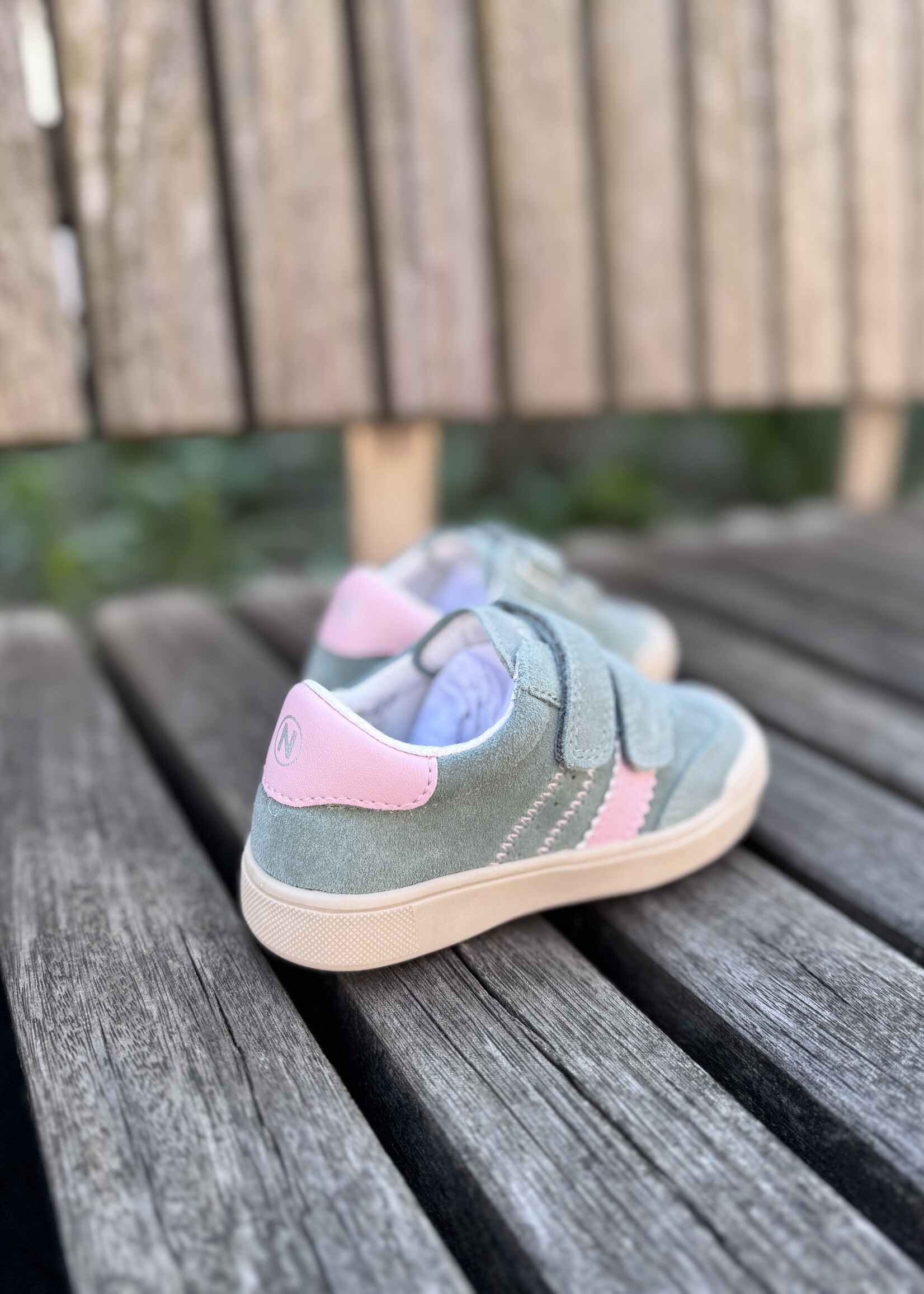 Naturino Riby suede sage pink velcro