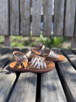 Pom d'api plagette lux metal foulard cuivre stripes ivory